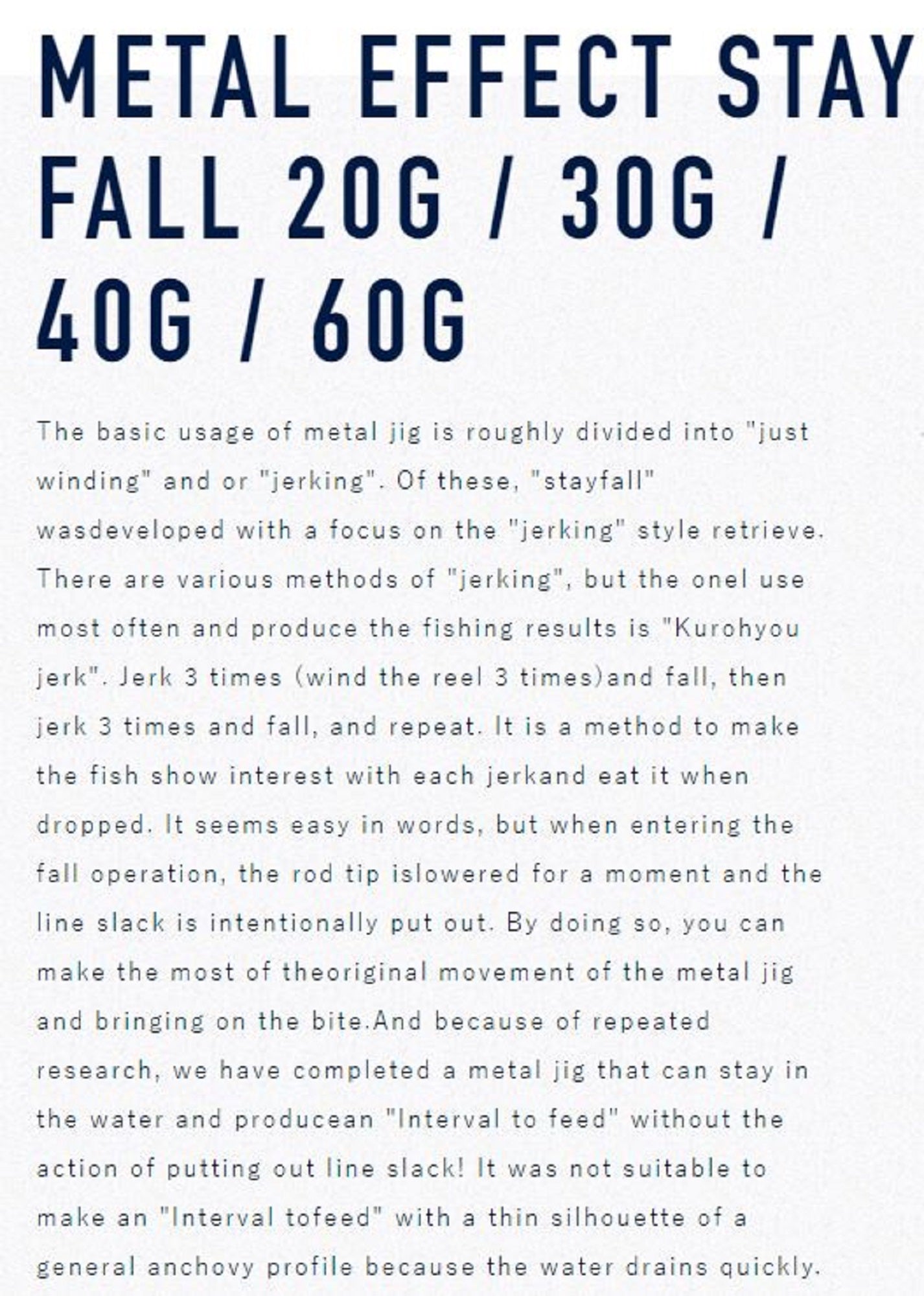 Jackson Metal Jig Metal Effect Stay Fall 30 grams BPS (4244)