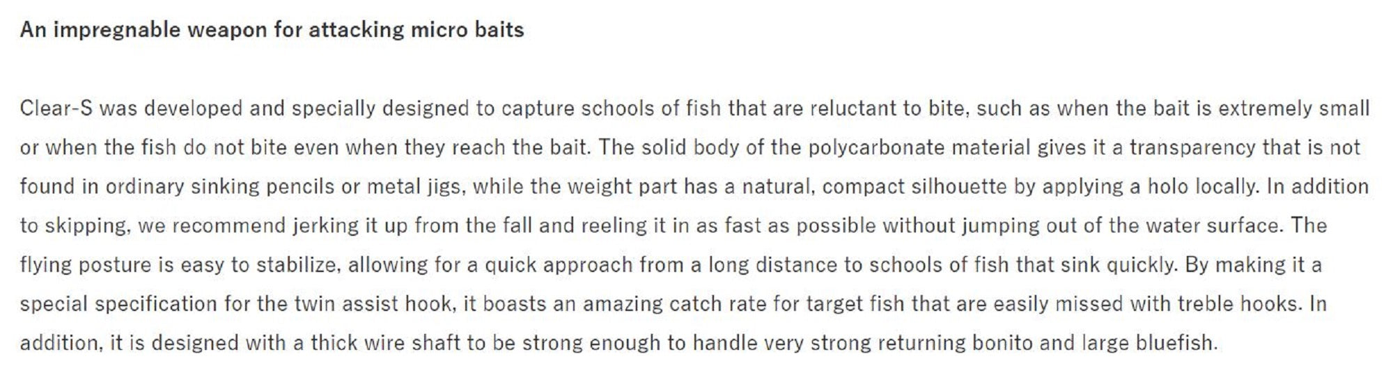 Jackson Clear-S 85mm 30 grams Sinking Pencil Lure HAK (7504)