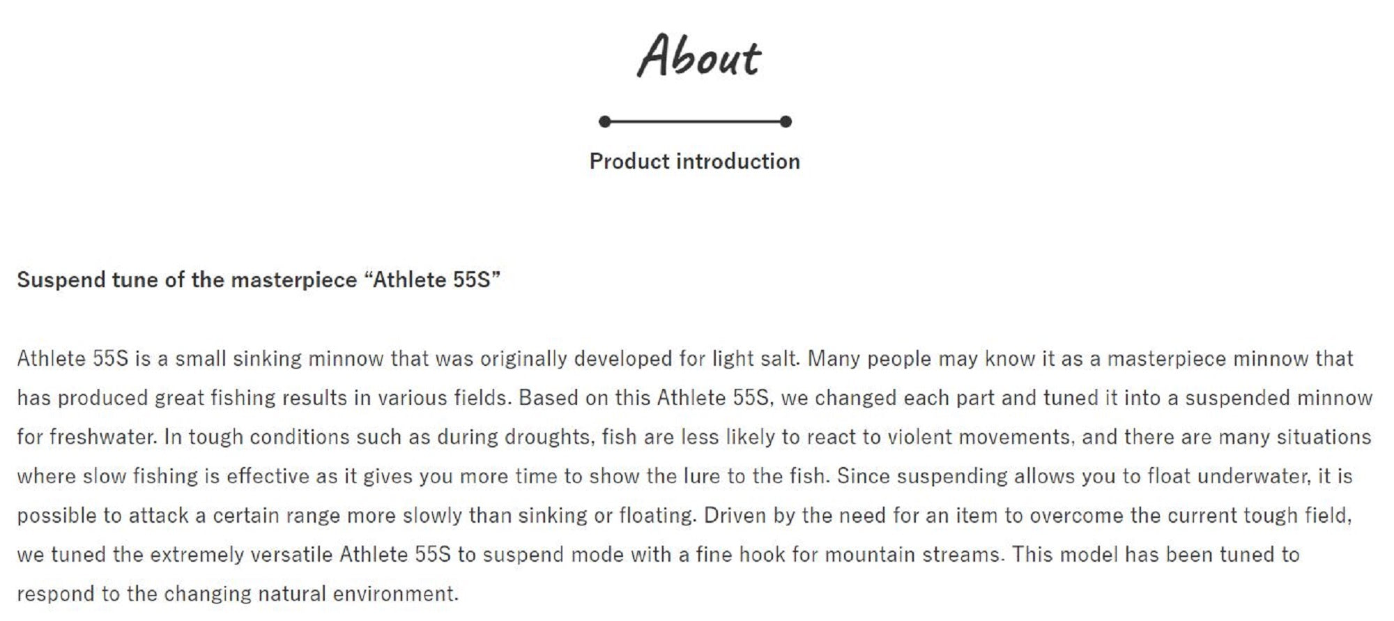 Jackson Athlete 55S FH Fine Hook Suspend Lure RY3 (9966)