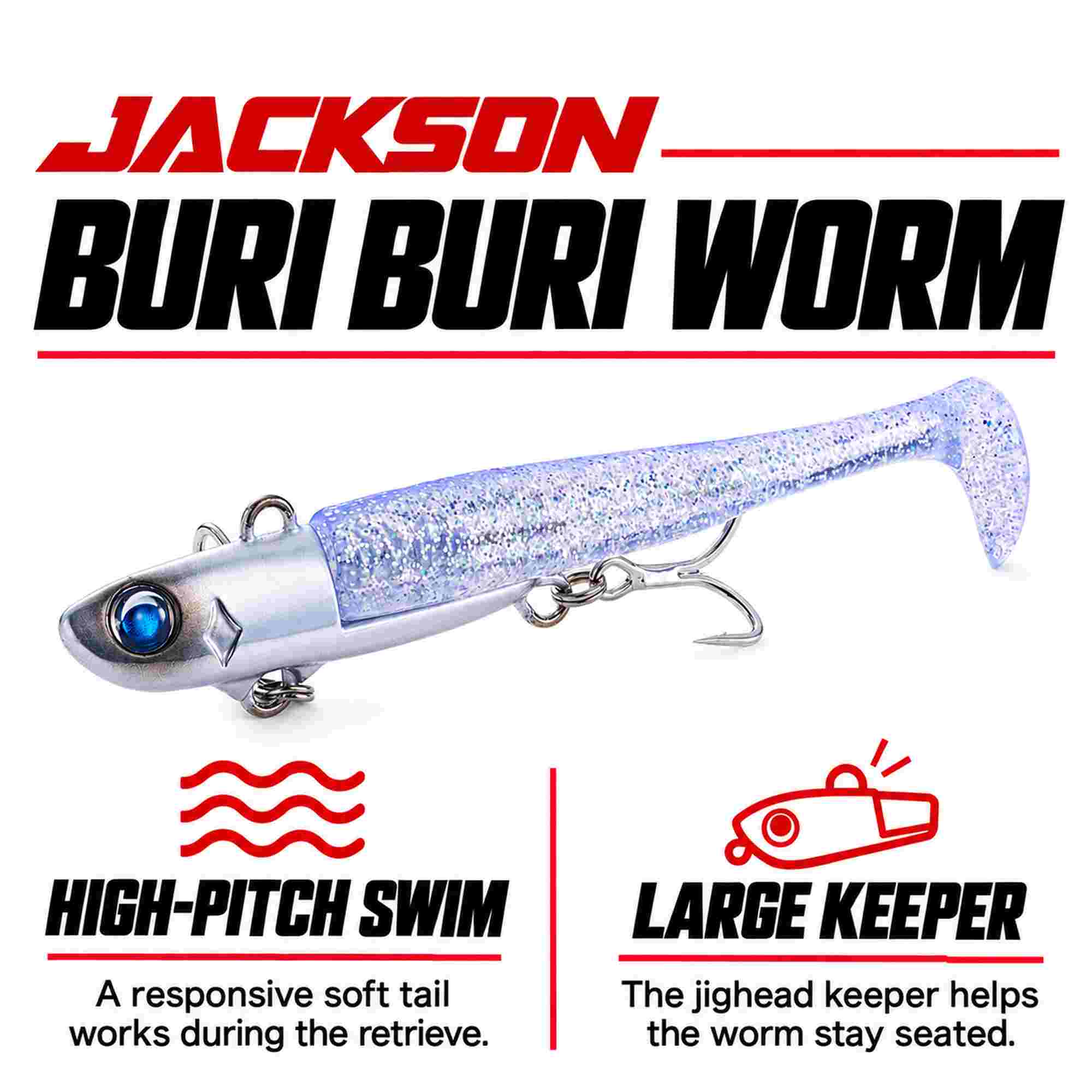 Jackson Buri Buri Worm 40 grams Sinking Lure ASV (0862)