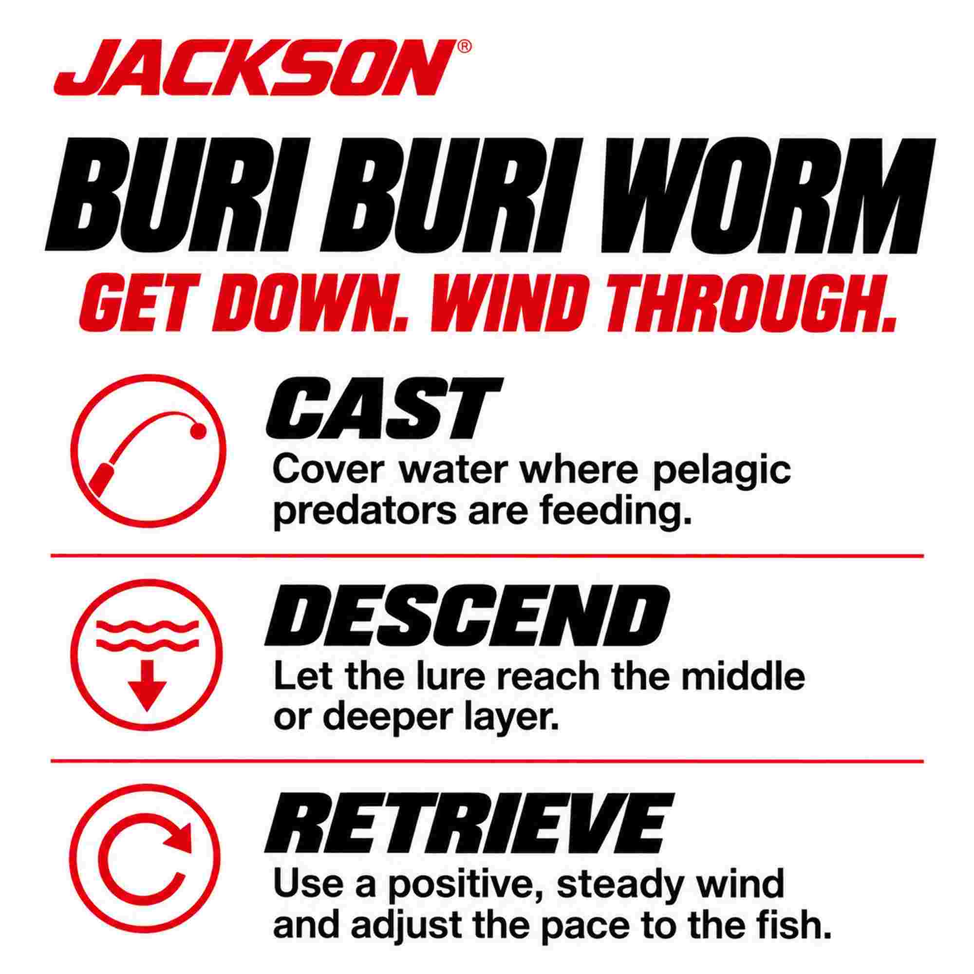 Jackson Buri Buri Worm 40 grams Sinking Lure ASV (0862)