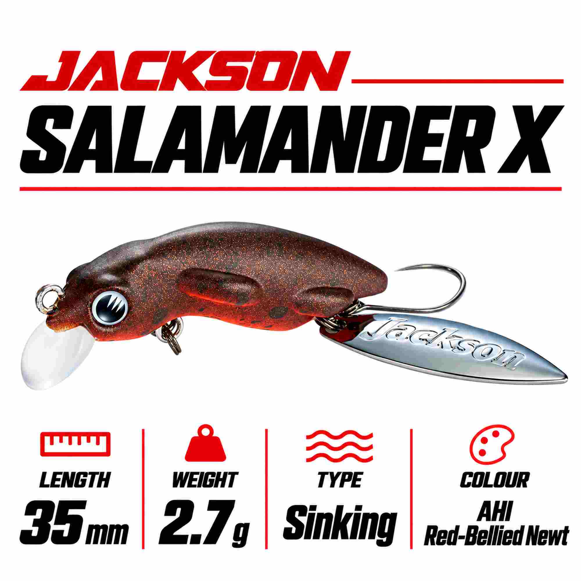 Jackson Salamander X 35mm 2.7 grams Sinking Lure AHI (1100)