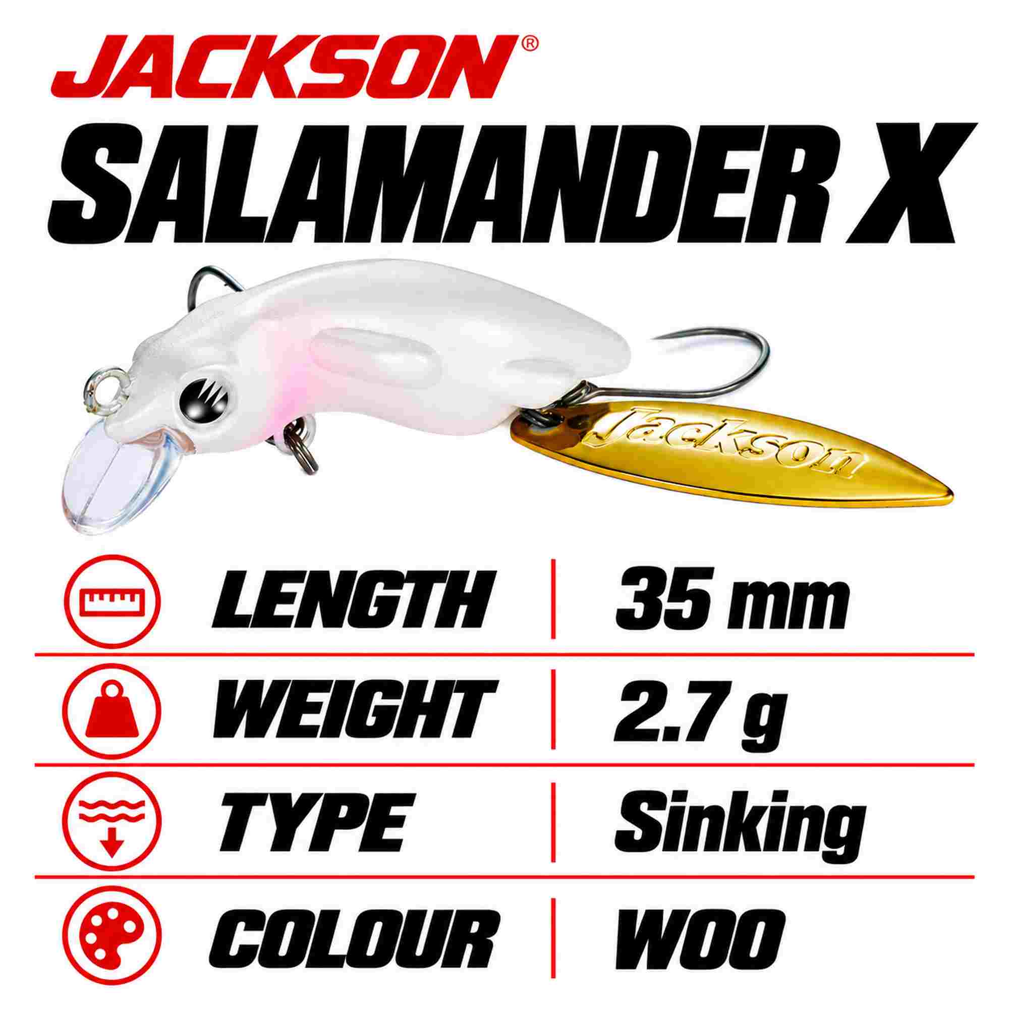 Jackson Salamander X 35mm 2.7 grams Sinking Lure WOO (1155)