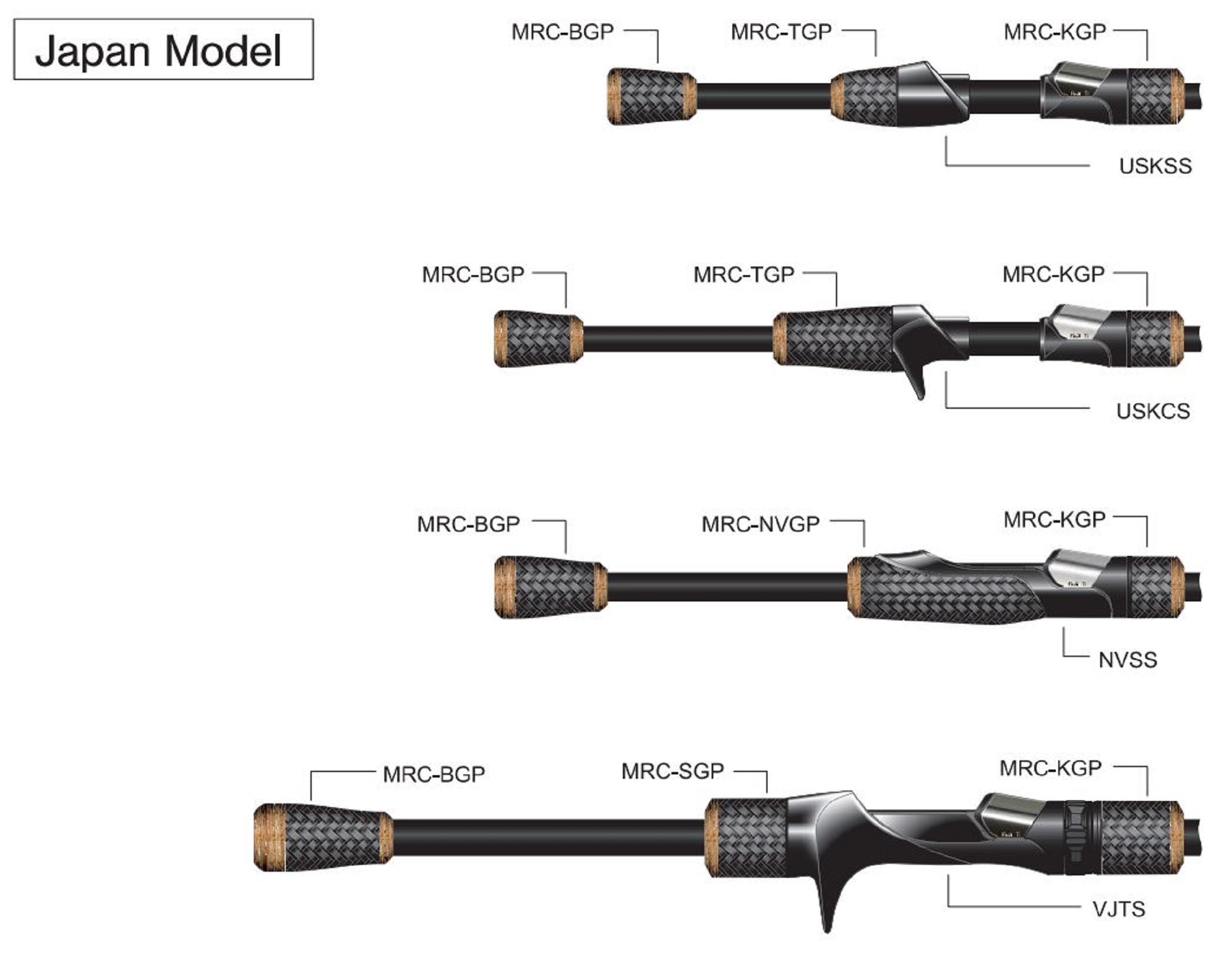 Fuji MRC-TGP Size 23-25 Rubber Cork Neo Carbon Rear Grip x 1 (3147)