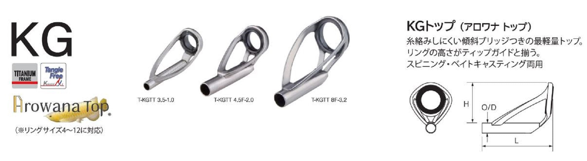 Fuji T-KGST Size 7-2.6C Rod Top Guide Titanium Frame SIC x 1 (0250)