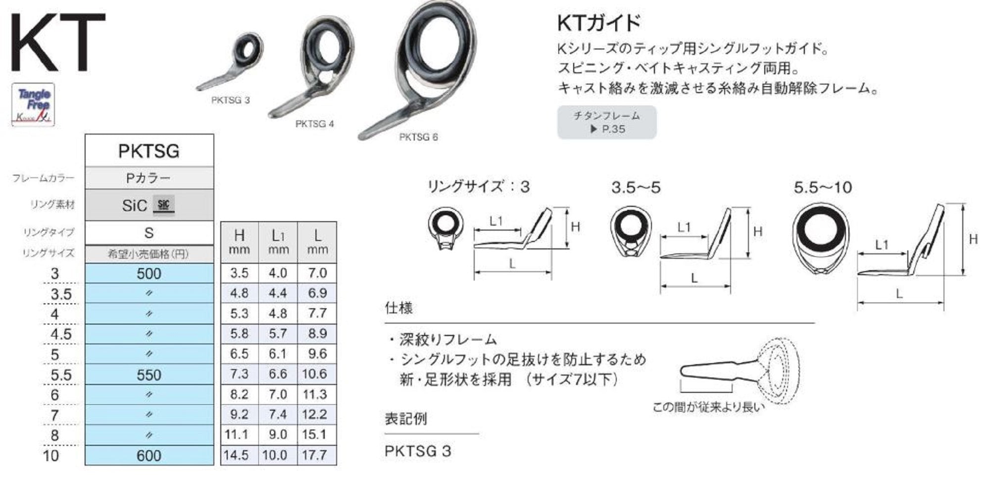 Fuji PKTSG Size 6 Rod Guide Stainless Frame SIC x 1 (5308)