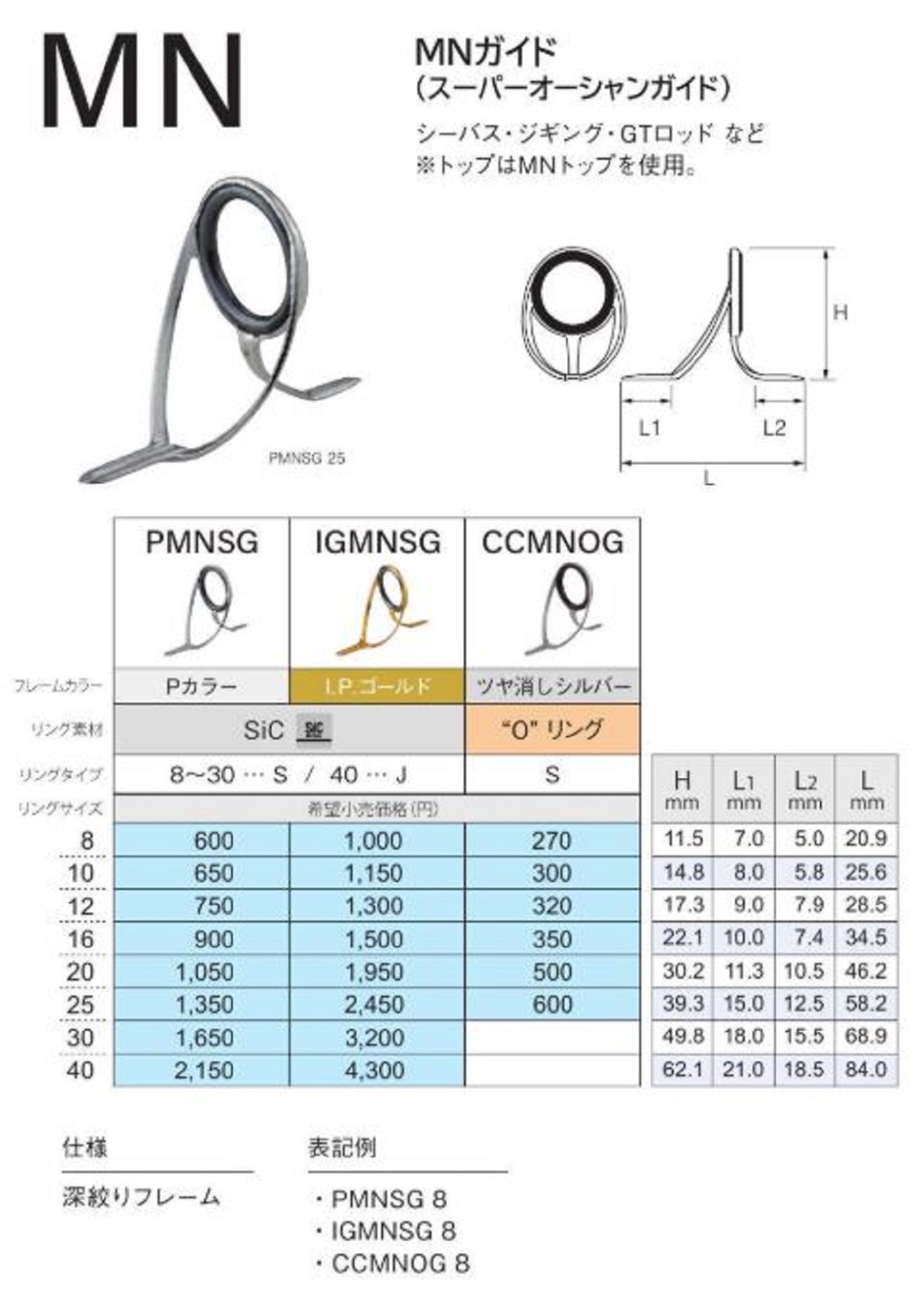 Fuji PMNSG Size 30 Rod Guide Stainless Frame SIC x 1 (6565)