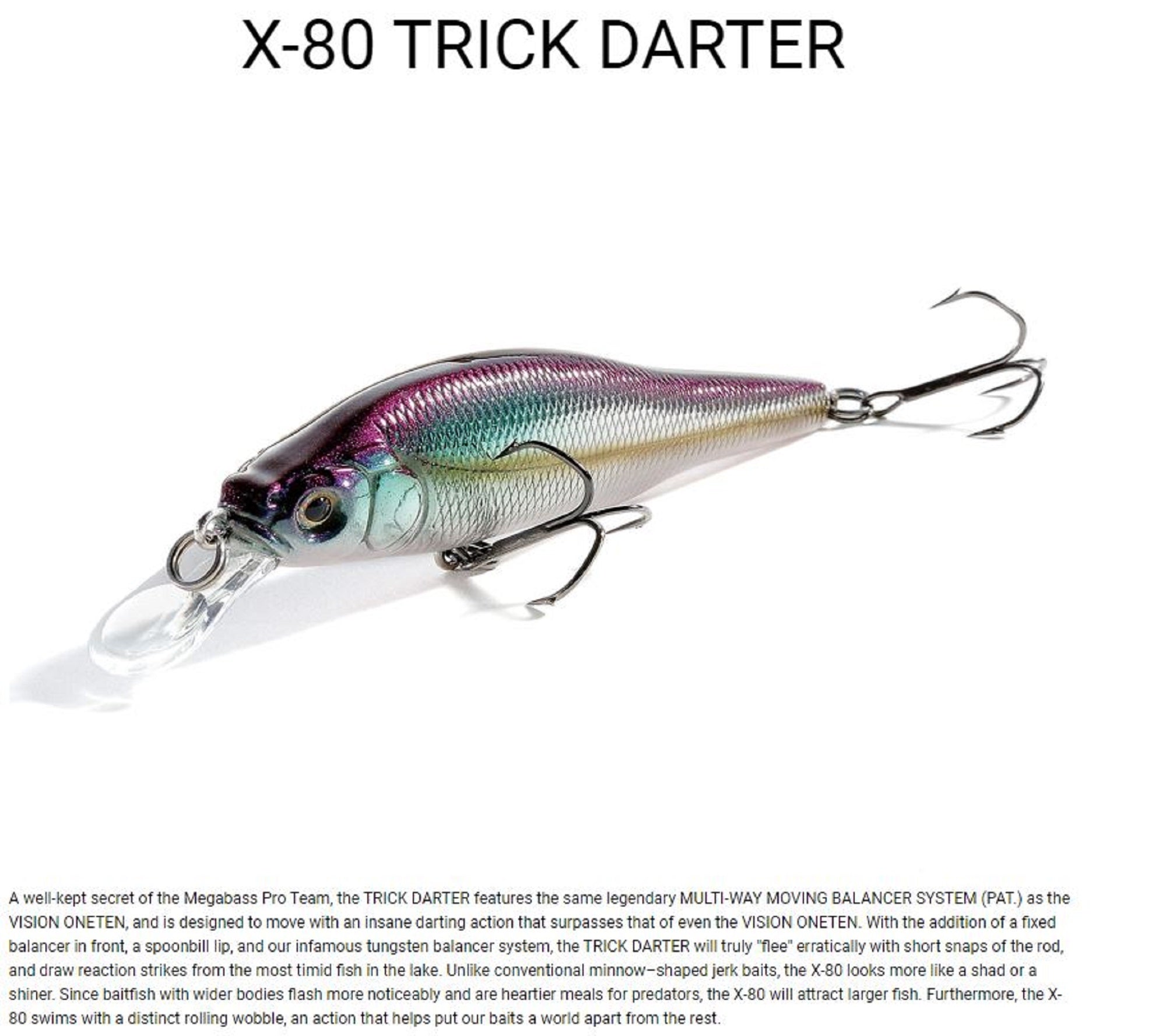 Megabass X-80 Trick Darter Suspend Lure M Ayu (9611)
