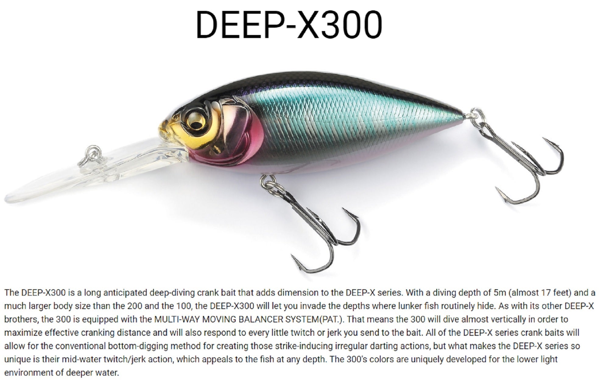 Megabass Deep X 300 75mm 21 grams Floating Lure M Champagne Kinkuro (5846)