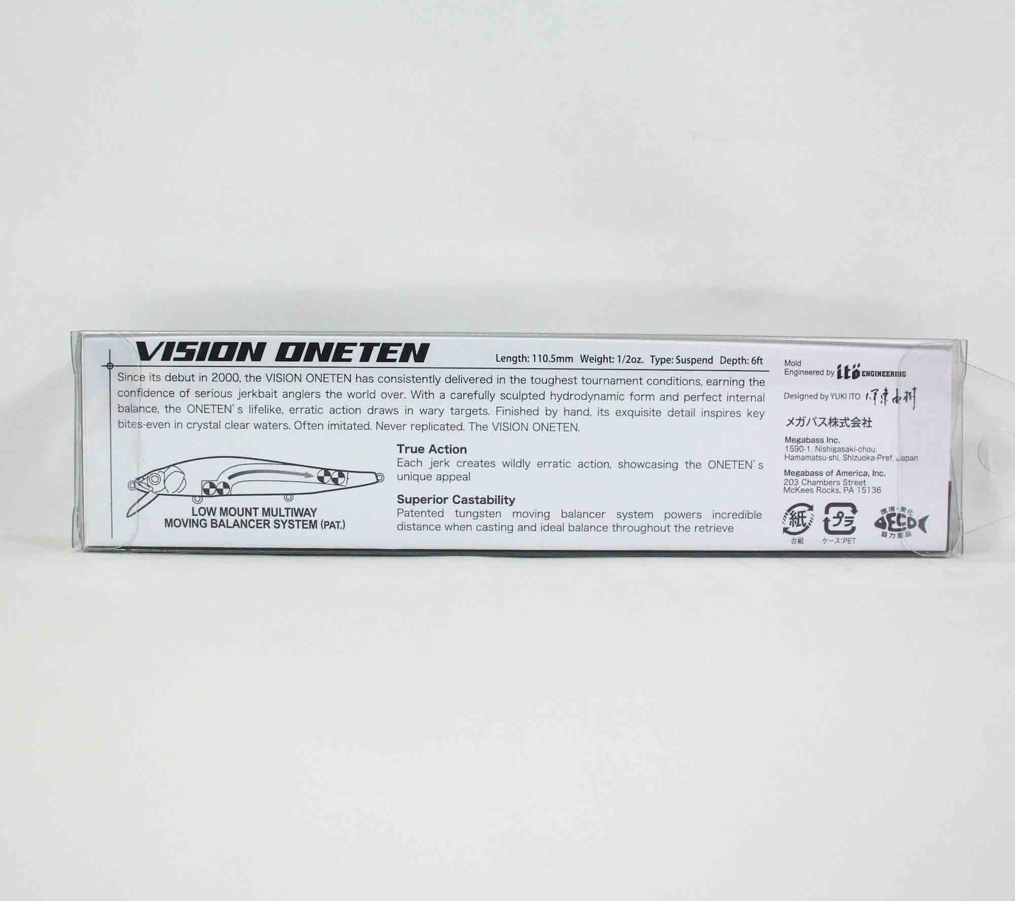 Megabass Vision 110 Oneten Regular Slow Floating Lure C Kinkuro (4496)