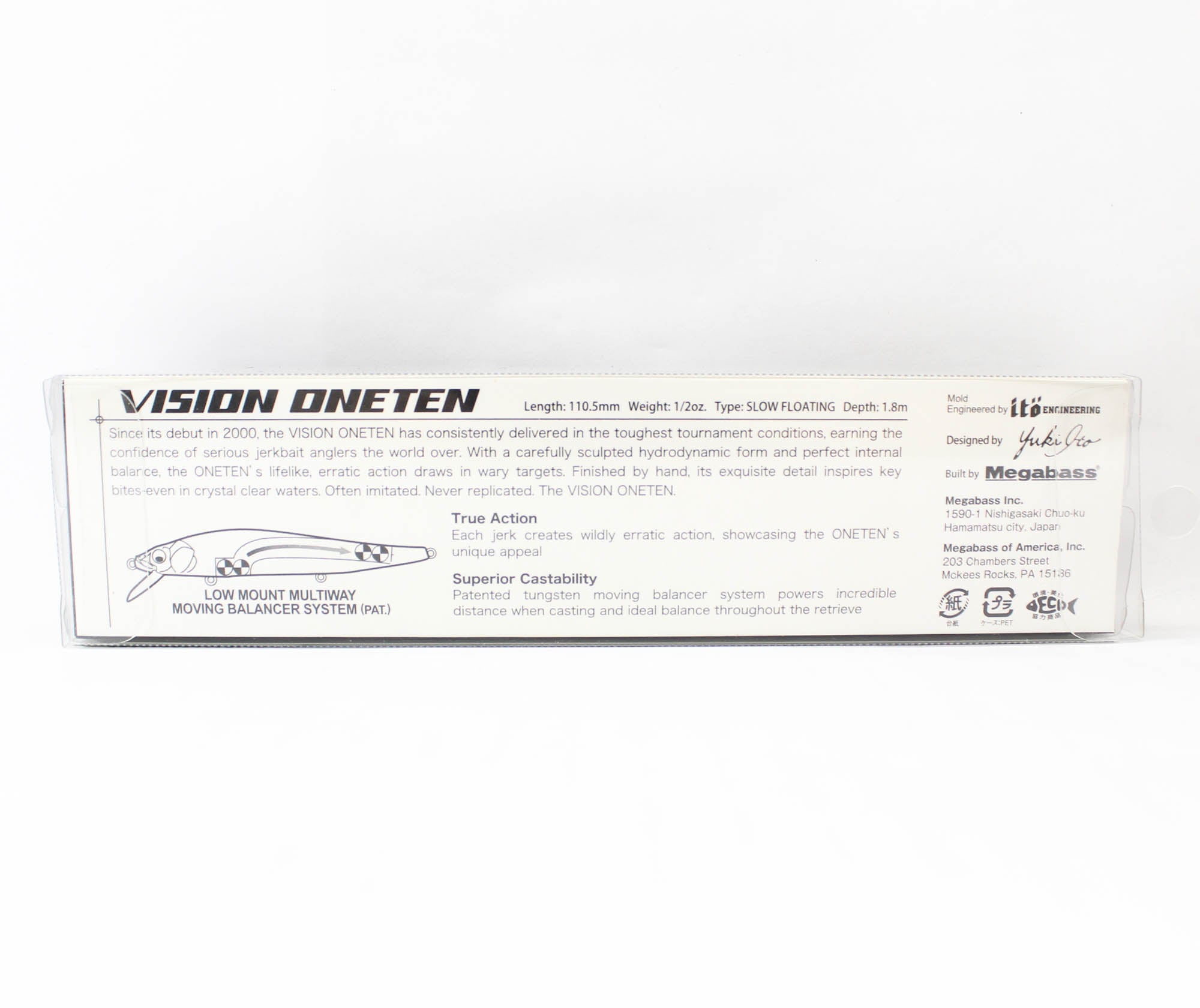 Megabass Vision 110 Oneten Regular Slow Floating Lure Wakasagi (4502)