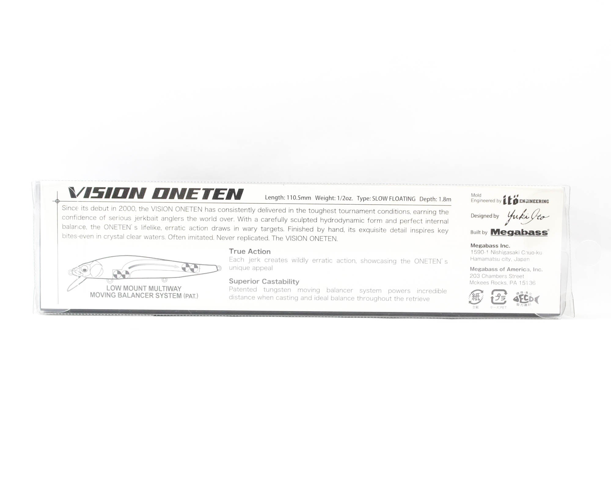 Megabass Vision 110 Oneten Regular Slow Floating Lure Sexy Ayu (8424)