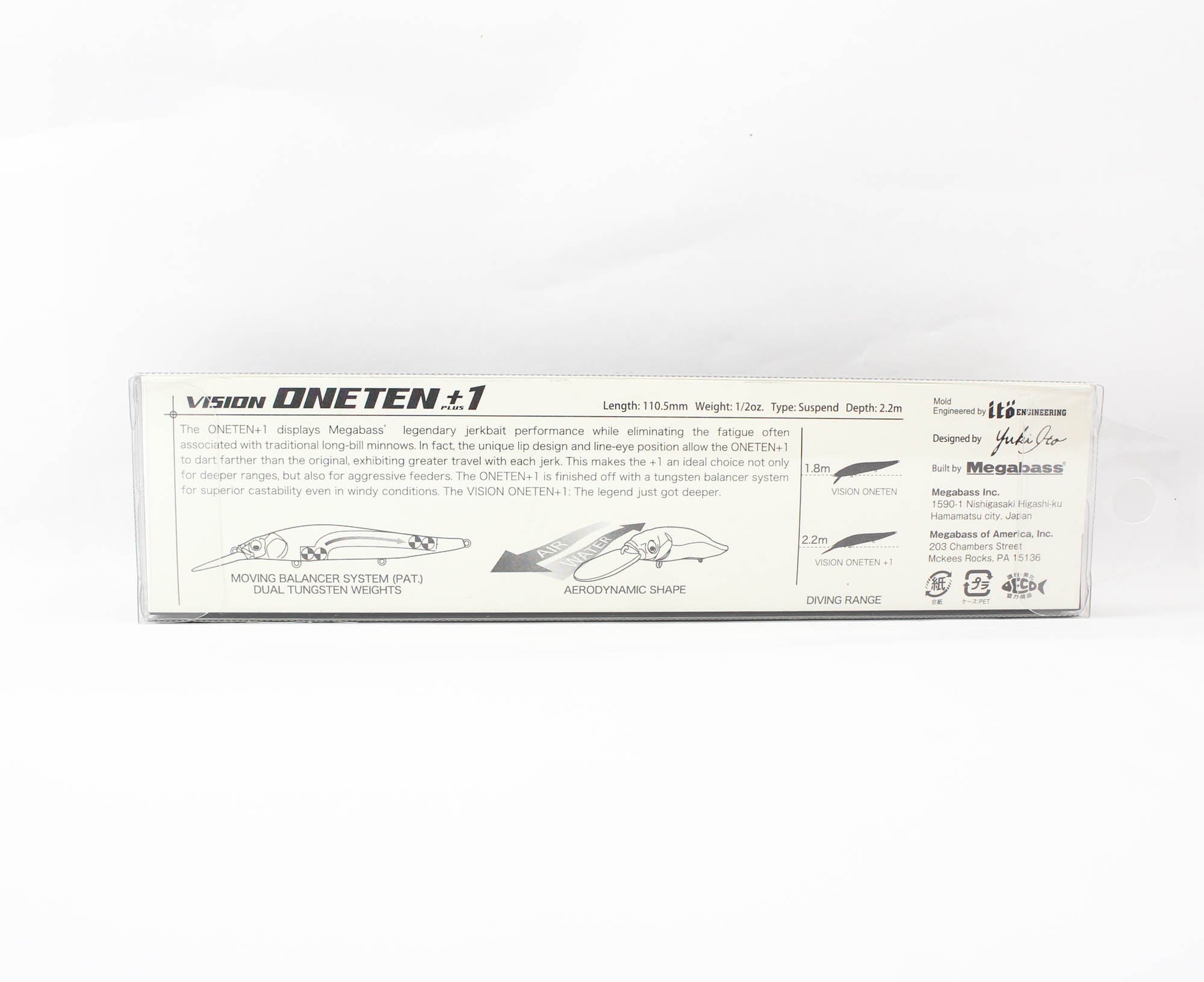 Megabass Vision 110 Oneten 1 Feet Suspend Lure Wagi Komorin Oikawa F (0393)