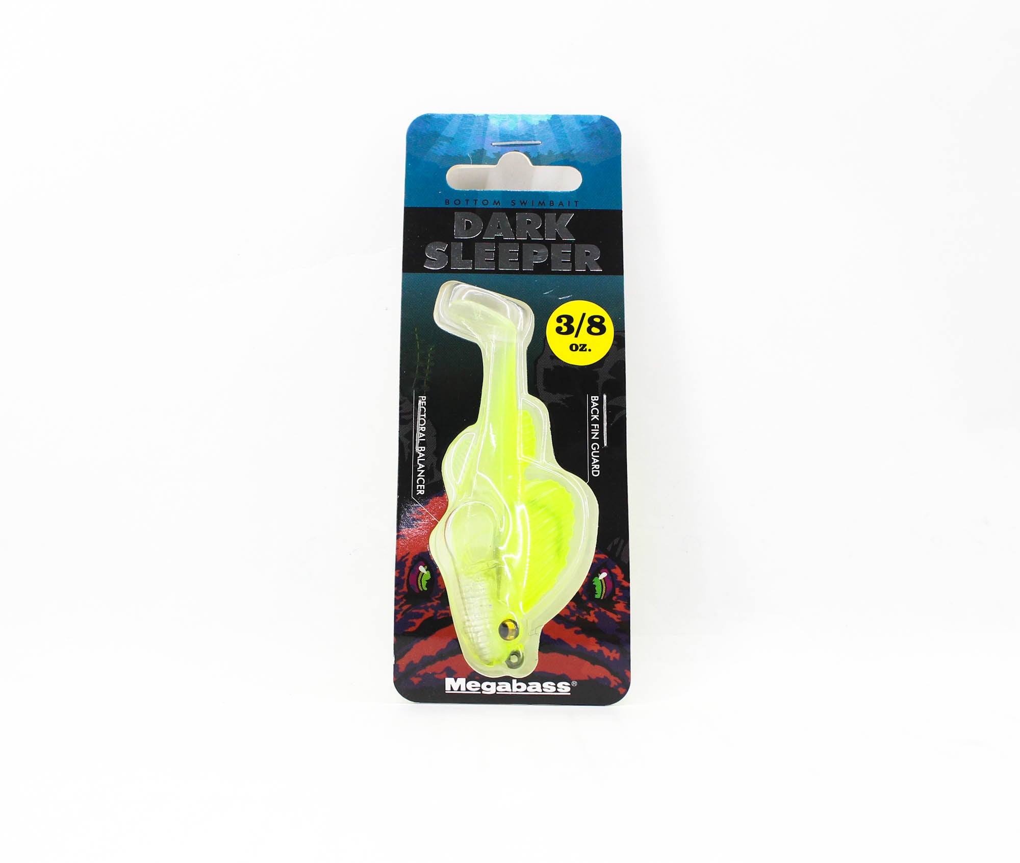 Megabass Soft Lure Dark Sleeper 3 Inch 3/8 oz Clear Chart (1975)