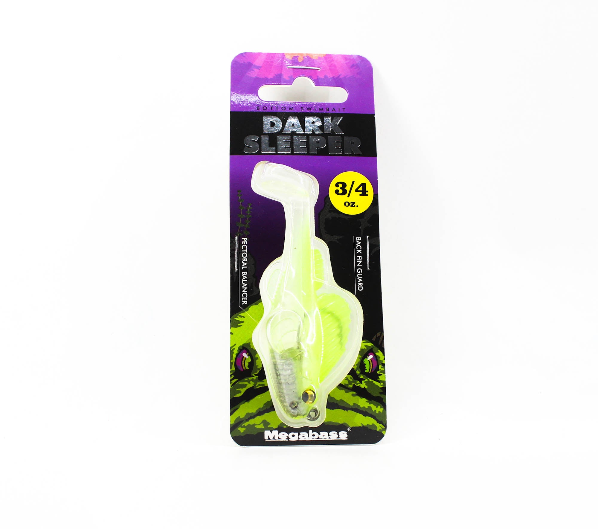 Megabass Soft Lure Dark Sleeper 3 Inch 3/4 oz Clear Chart (1264)