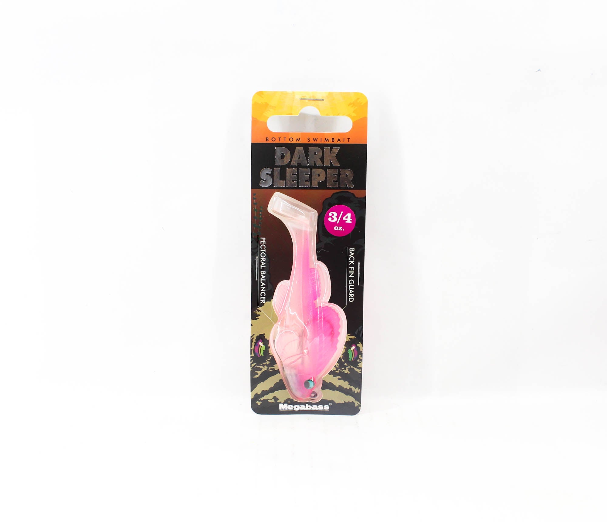 Megabass Soft Lure Dark Sleeper 3.8 Inch 3/4 oz Clear Pink (1516)