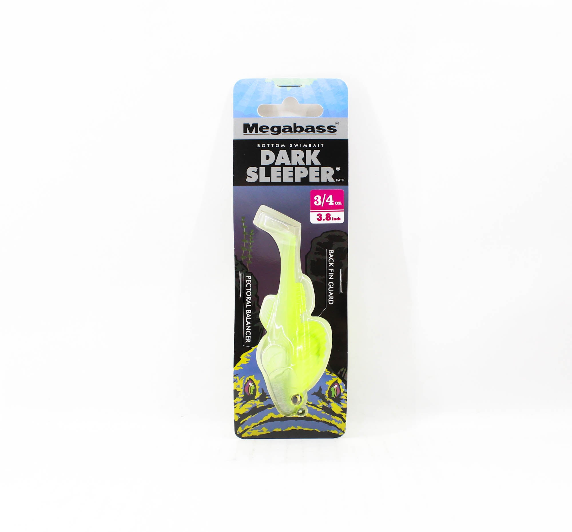 Megabass Soft Lure Dark Sleeper 3.8 Inch 3/4 oz Clear Chart (1523)