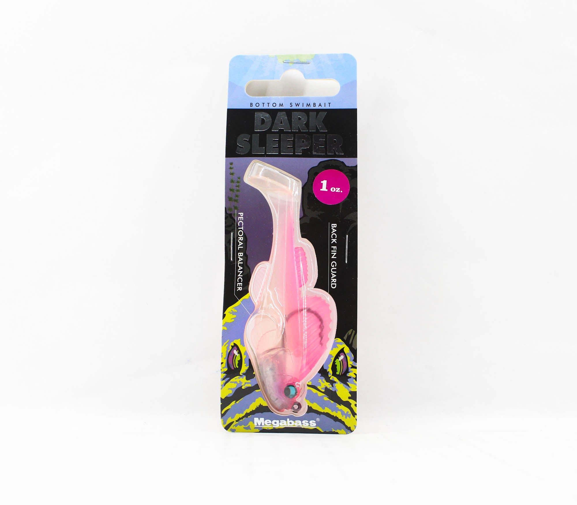 Megabass Soft Lure Dark Sleeper 3.8 Inch 1 oz Clear Pink (1615)
