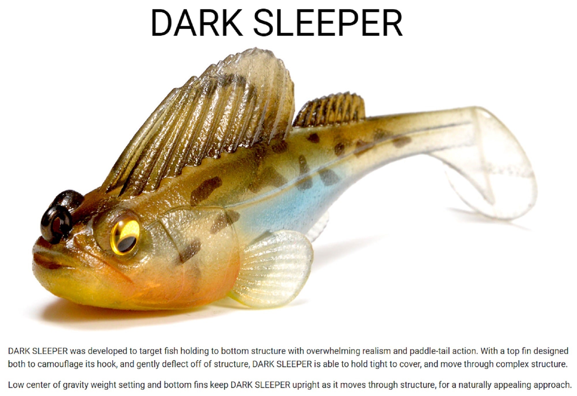 Megabass Soft Lure Dark Sleeper 3.8 Inch 1 oz Clear Chart (1622)