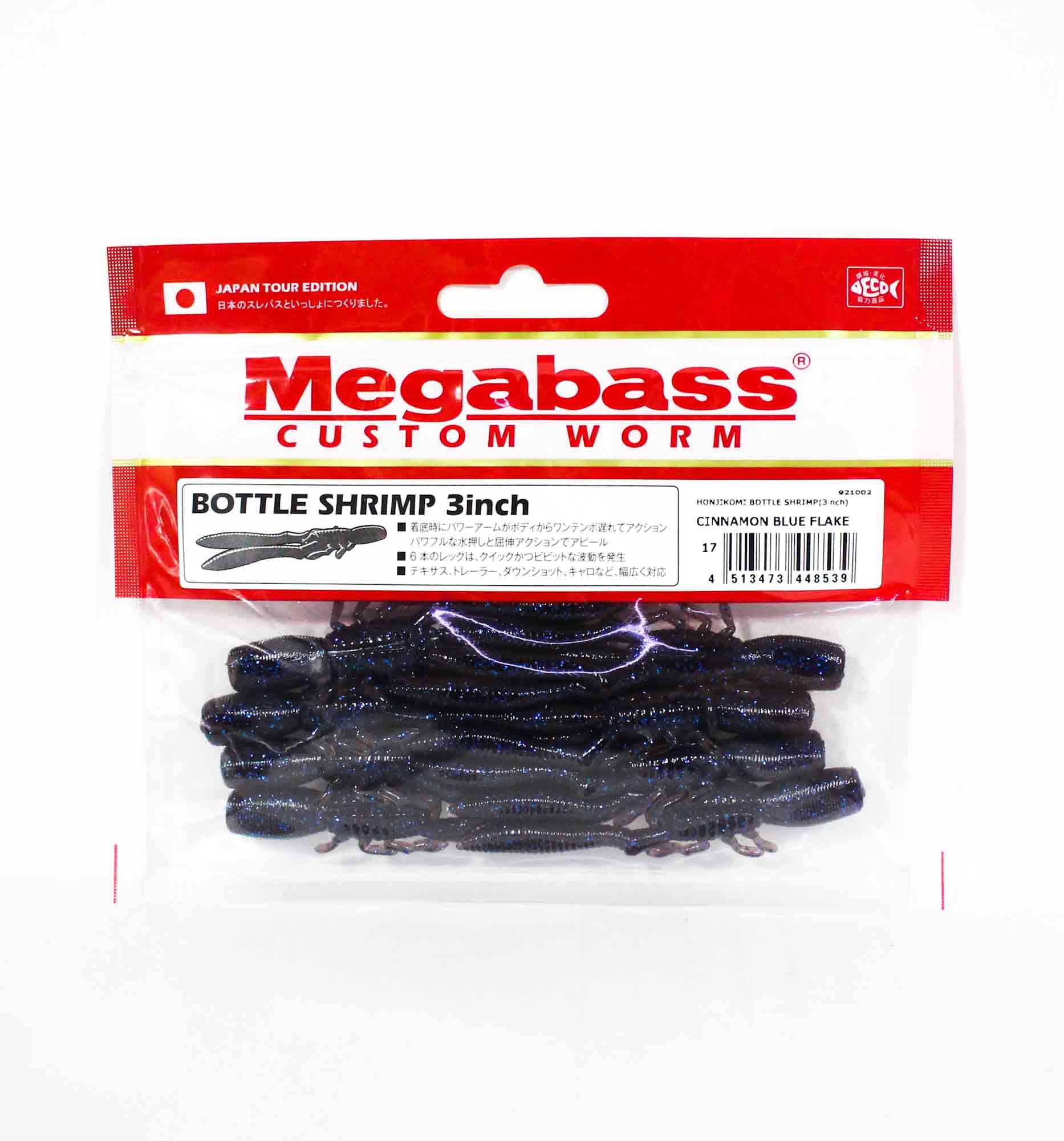 Megabass Soft Lure Bottle Shrimp 3 Inches Cinnamon Blue F (8539)