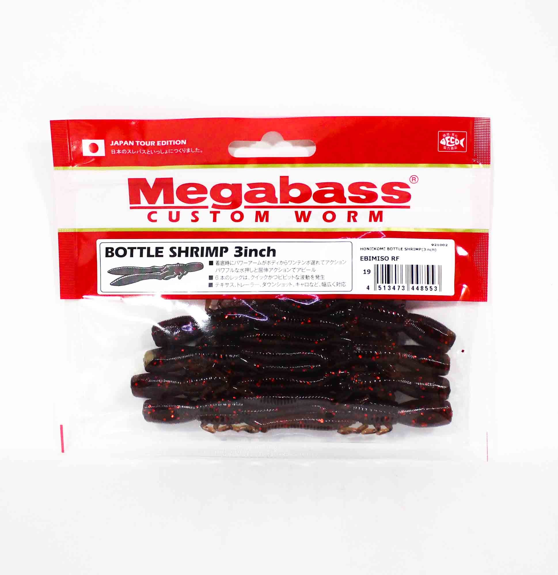 Megabass Soft Lure Bottle Shrimp 3 Inches Ebimiso Red F (8553)