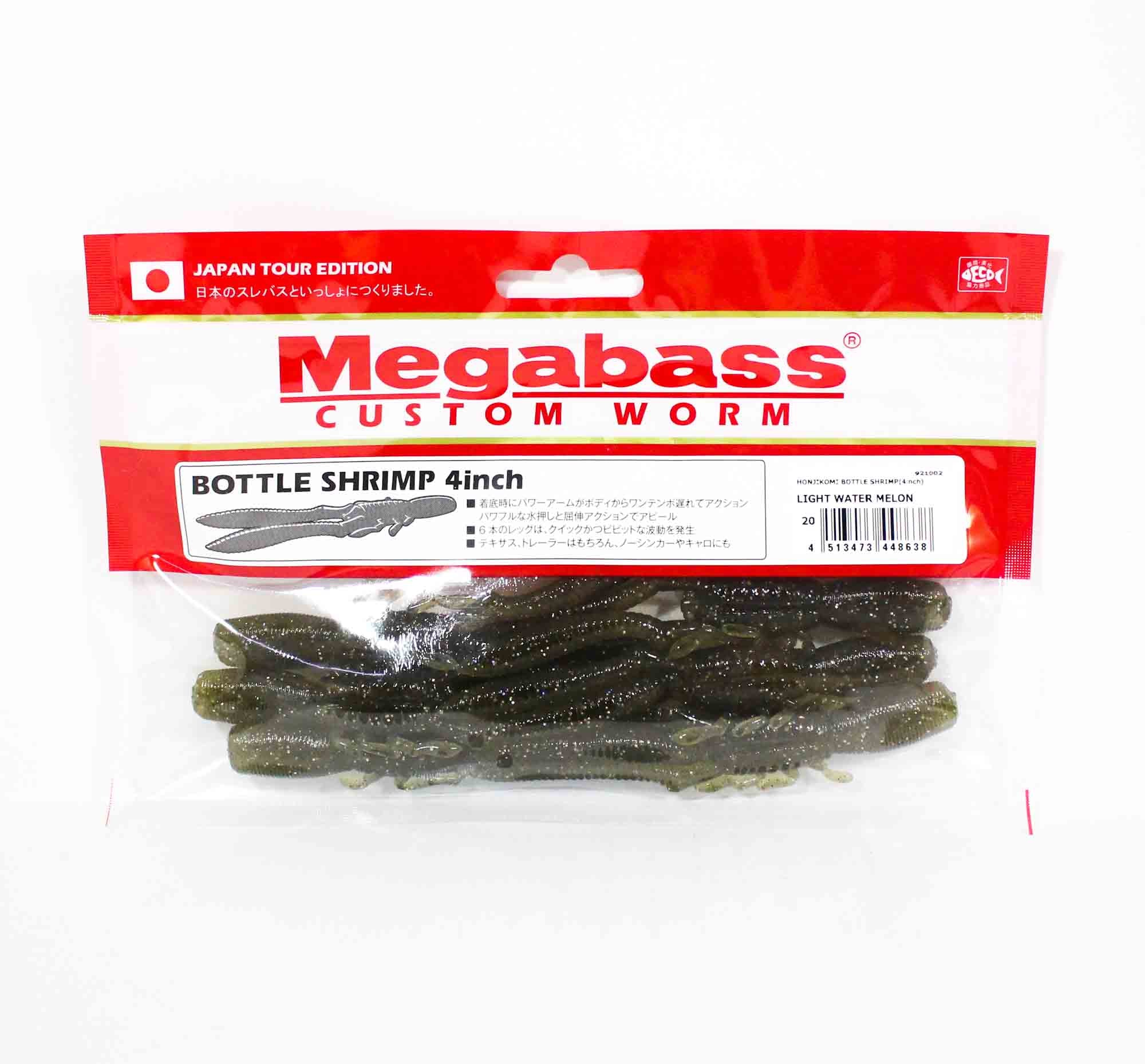Megabass Soft Lure Bottle Shrimp 4 Inches Light Watermelon (8638)