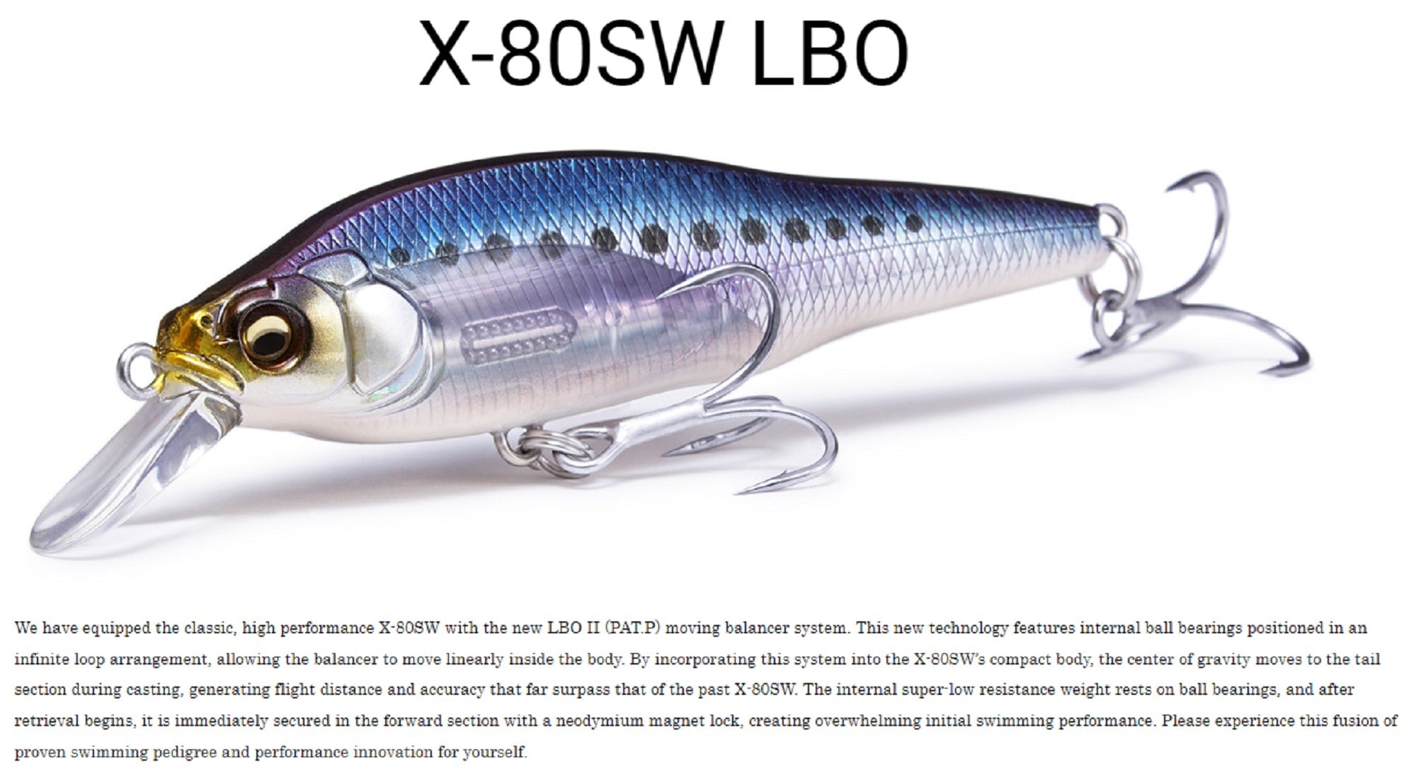 Megabass X-80 SW LBO Sinking Lure Do Chart OB (9857)