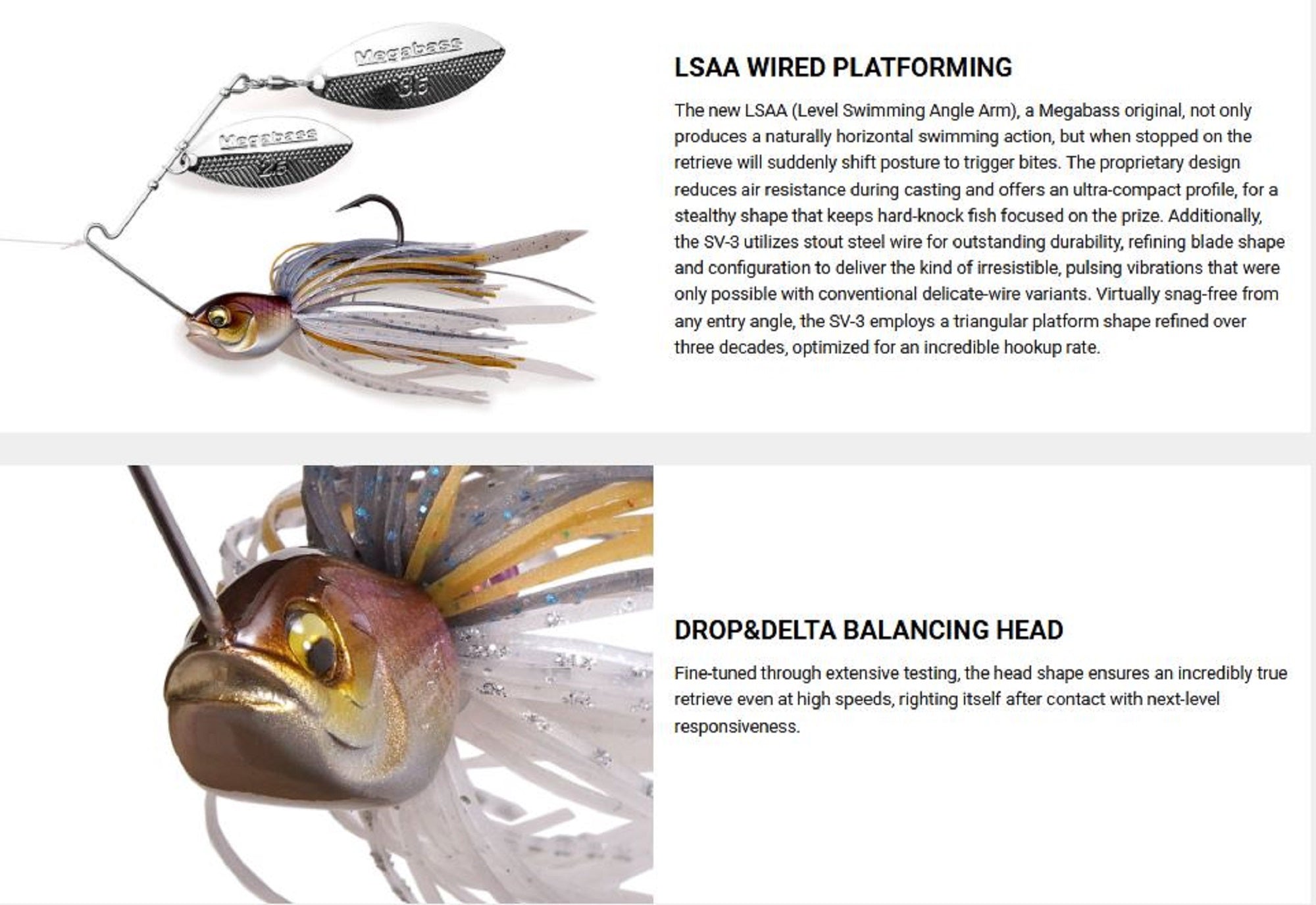 Megabass Spinner Bait SV 3 1/4 oz DW White Chart (3257)