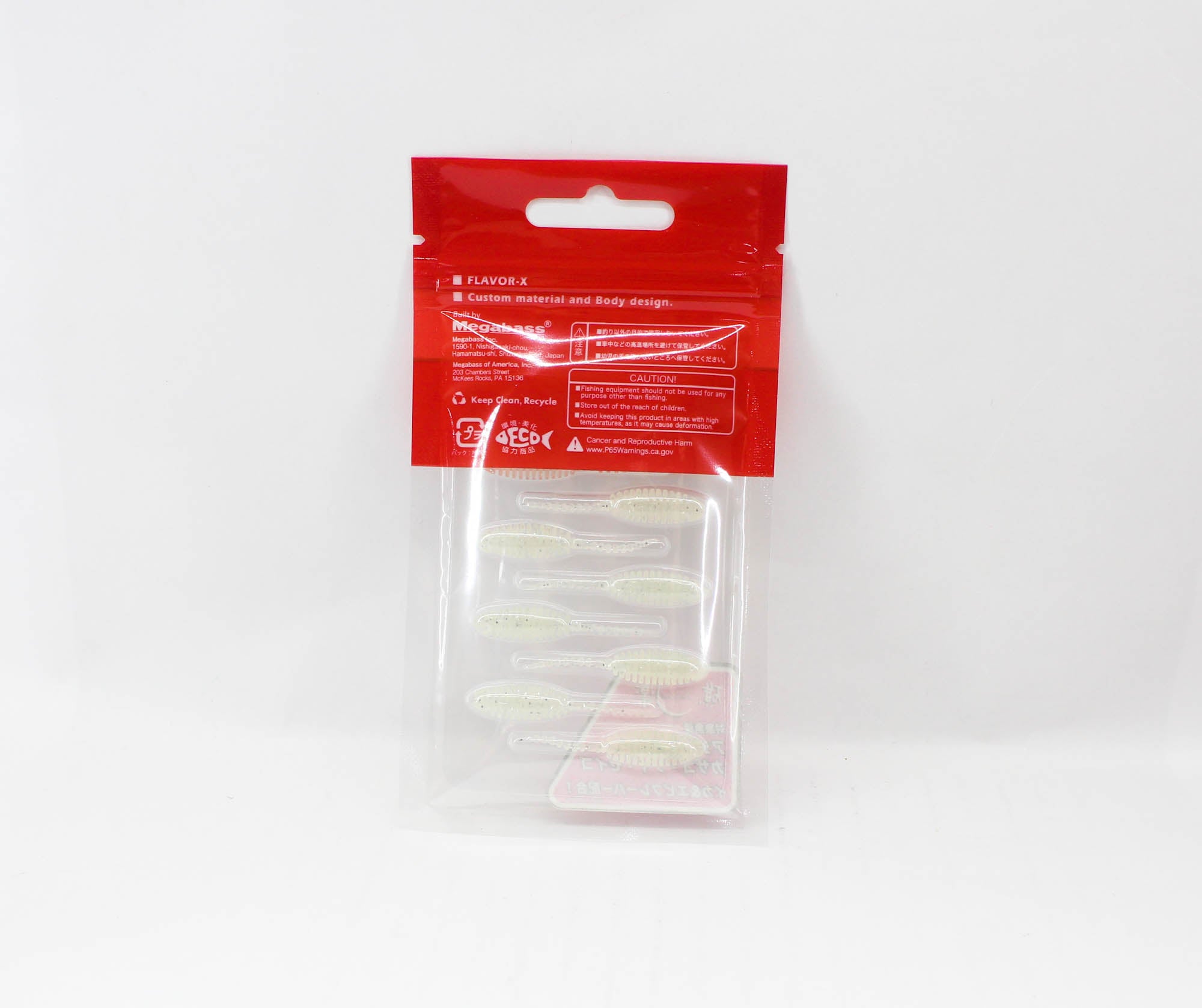 Megabass Soft Lure Dr Choro 1.5 Inch Glow White Silver Flake (9600)