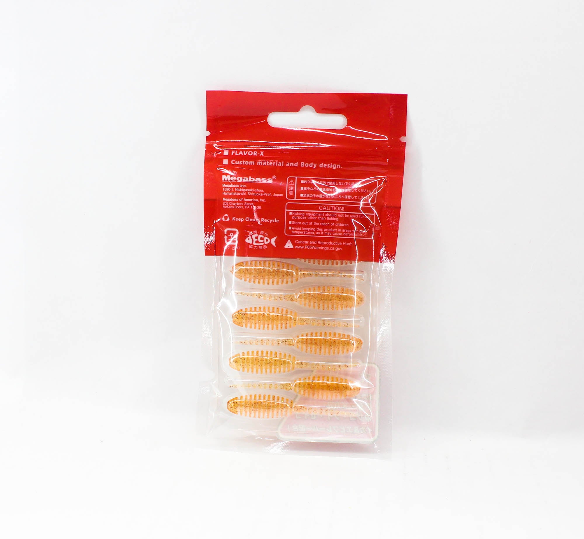Megabass Soft Lure Dr Choro 2 Inch Clear Orange Red Gold (9730)