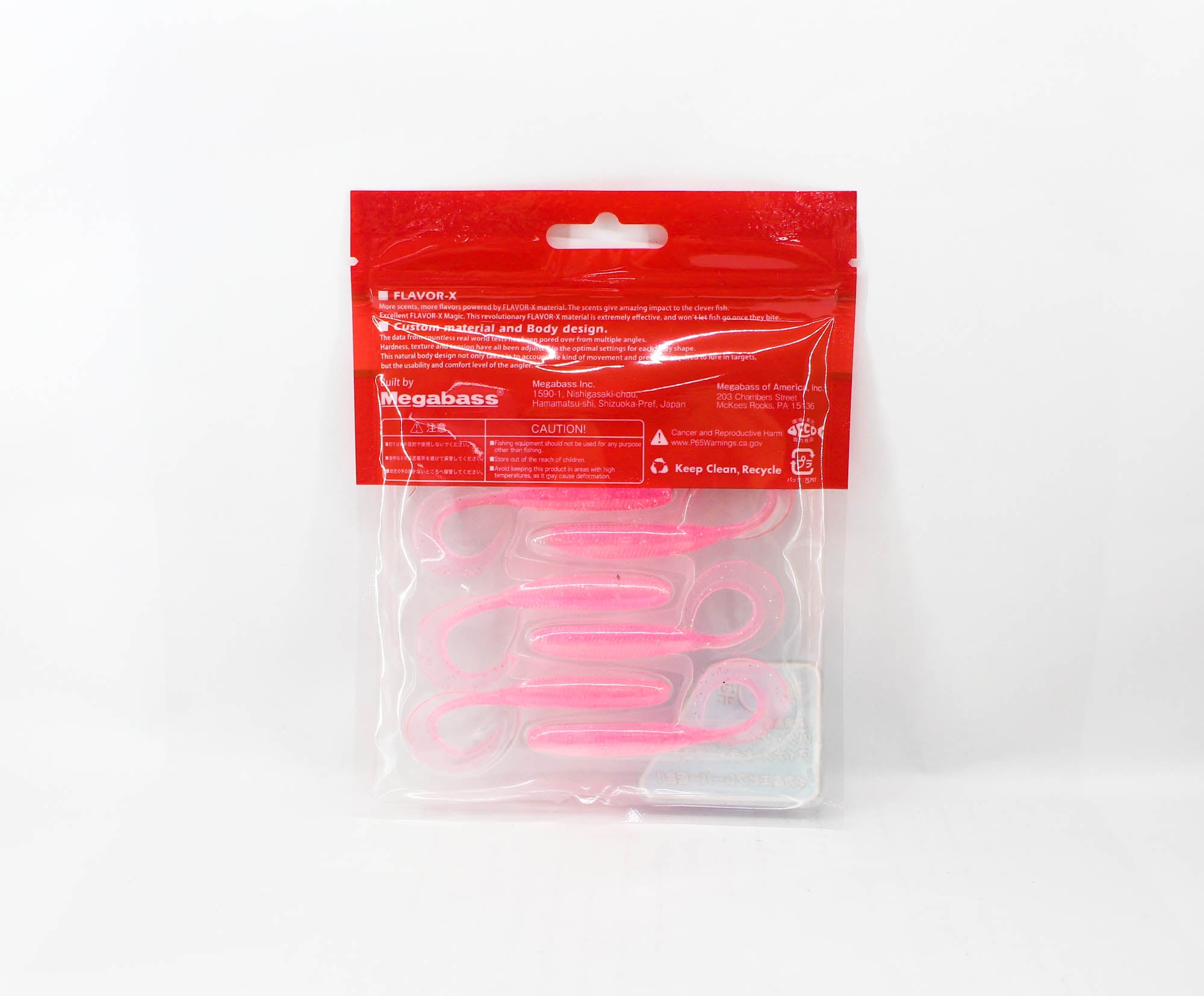 Megabass Soft Lure Kemuri Curly 2.5 Inches Zabuton Pink (0187)