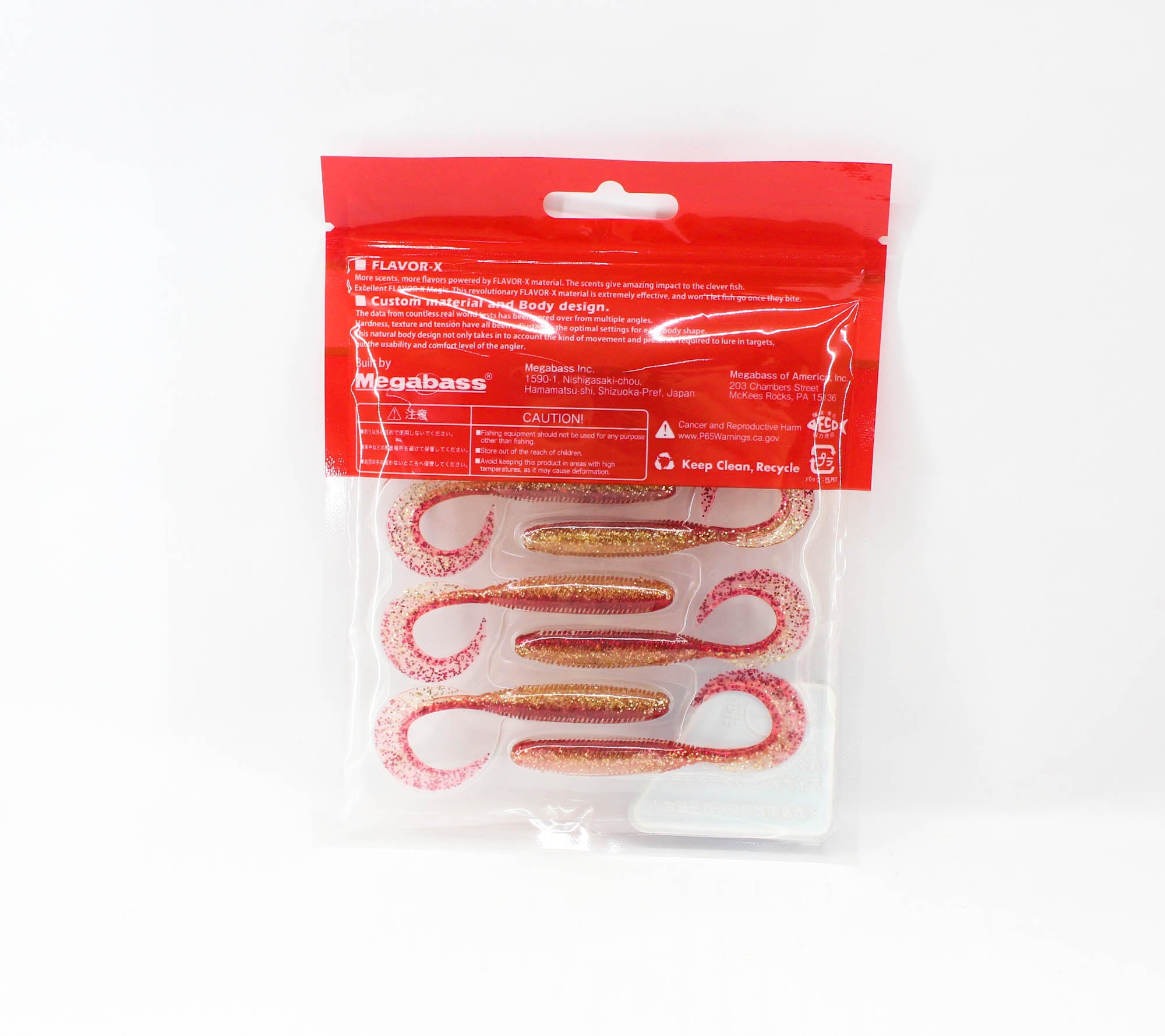 Megabass Soft Lure Kemuri Curly 2.5 Inches Akakin (0217)