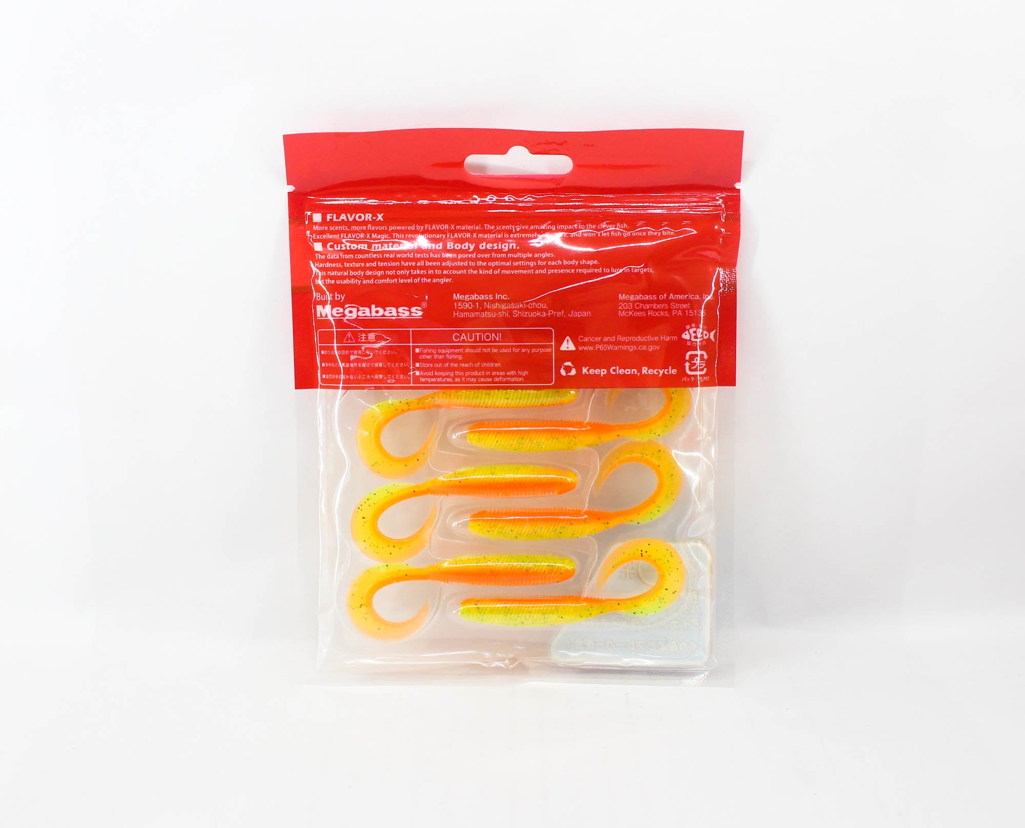 Megabass Soft Lure Kemuri Curly 2.5 Inches Orange Back Chart (0231)