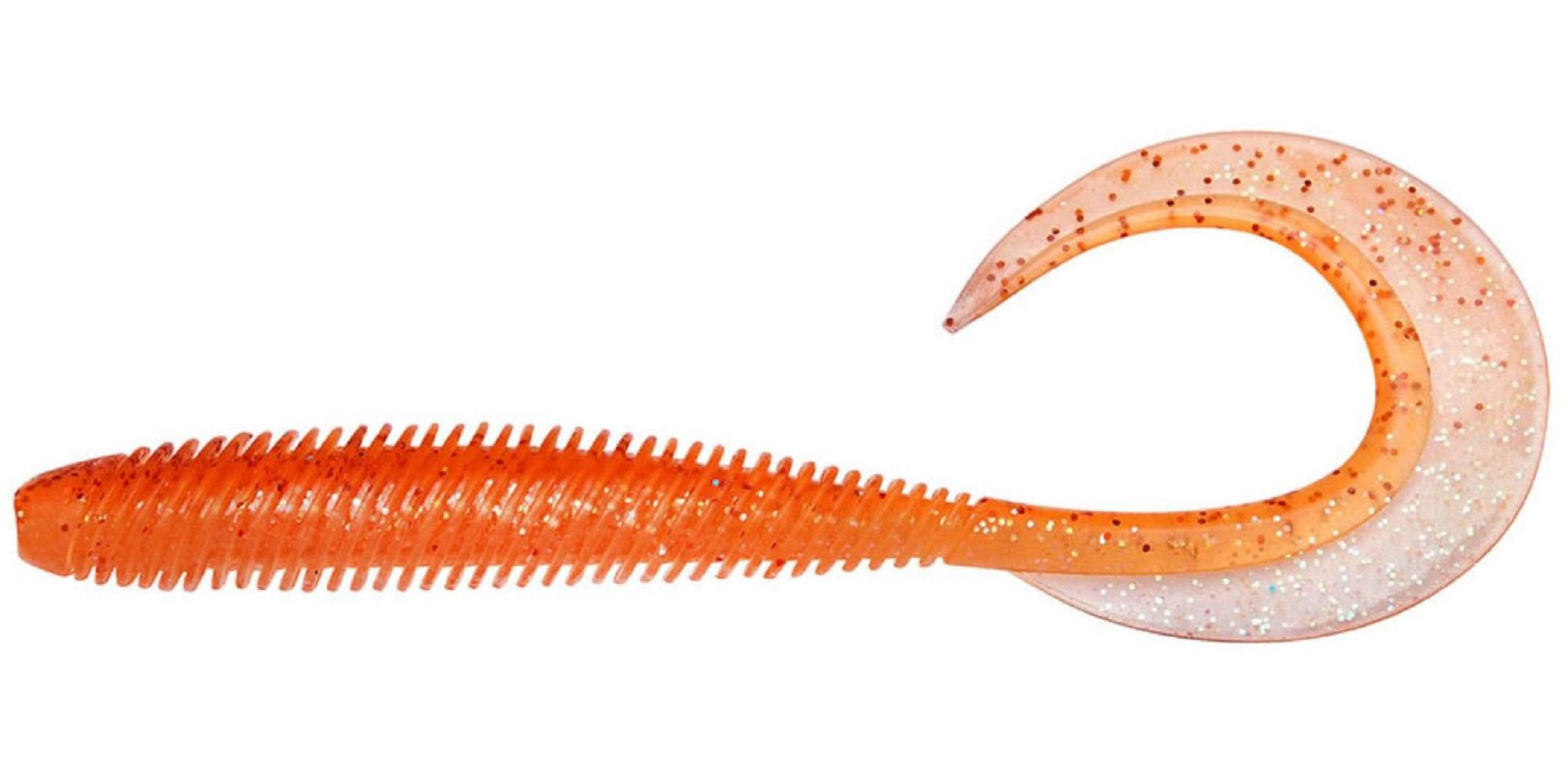 Megabass Soft Lure Kemuri Curly 2.5 Inches Clear Orange/Ranbow Flake (0255)