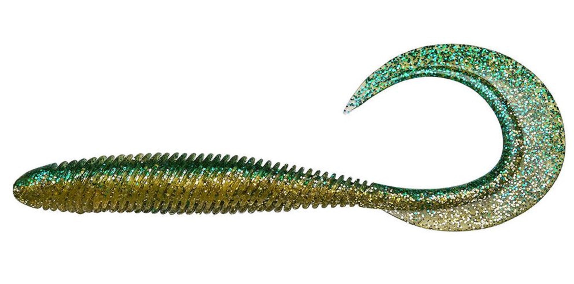 Megabass Soft Lure Kemuri Curly 2.5 Inches Green Gold (0279)