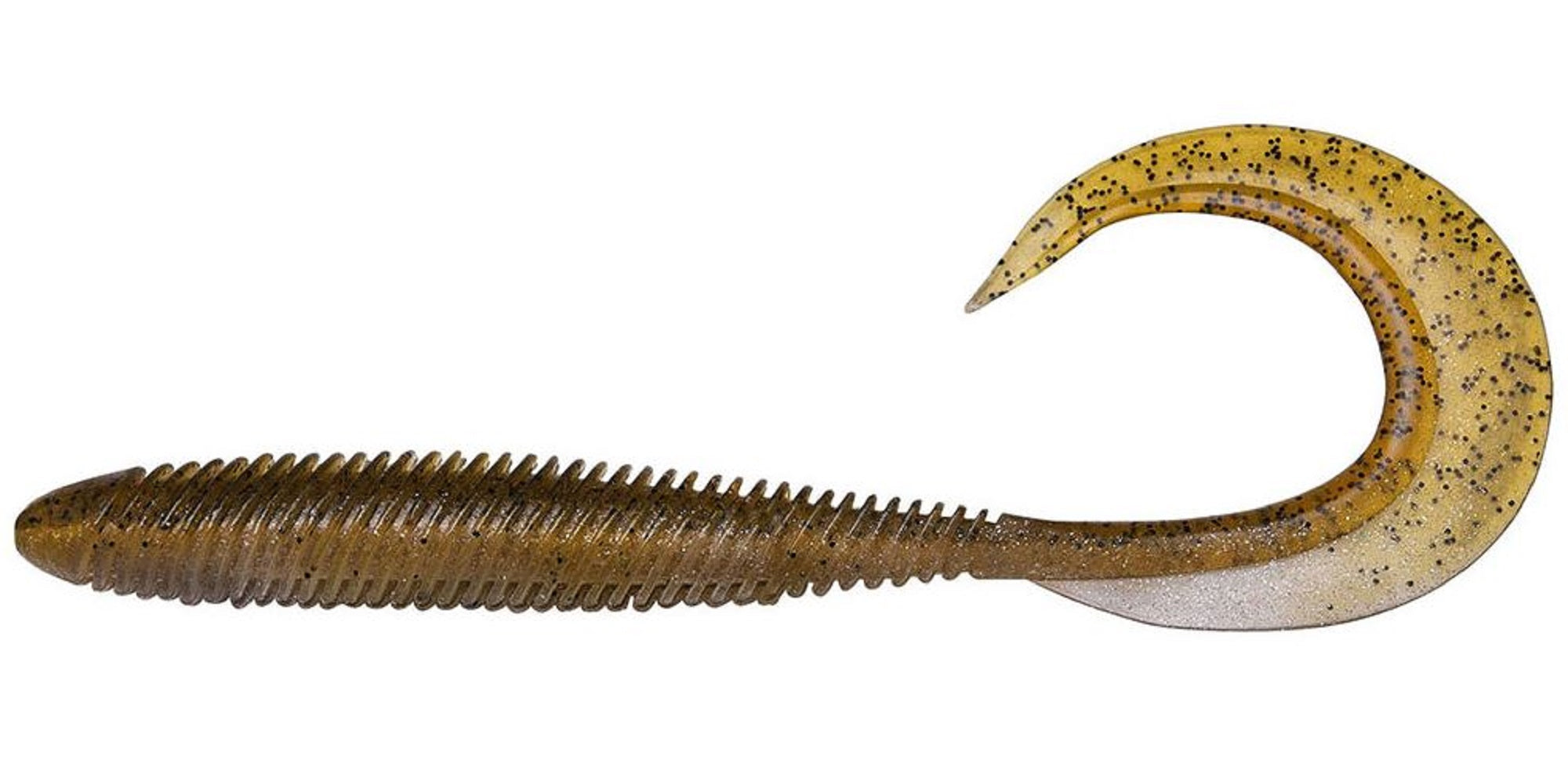 Megabass Soft Lure Kemuri Curly 2.5 Inches Green Pumpkin Shad (0286)