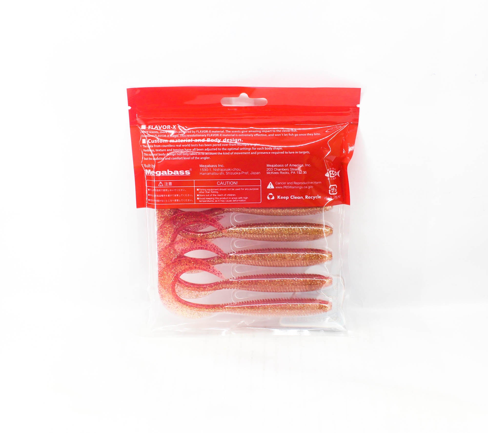Megabass Soft Lure Kemuri Curly 4.5 Inches Akakin (0491)