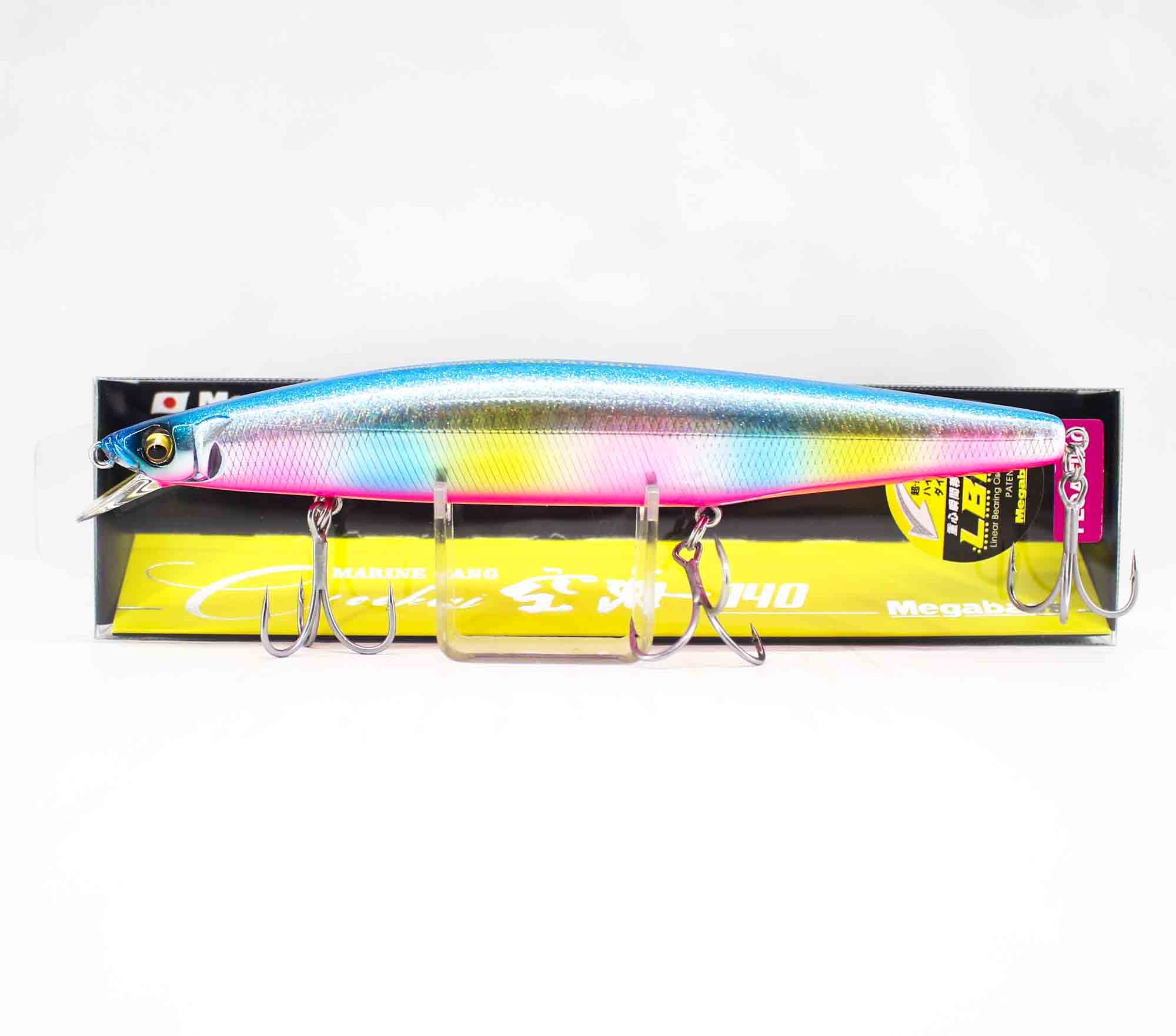 Megabass Marine Gang 140F Floating Lure GLX Blue Pink Rainbow (1641)