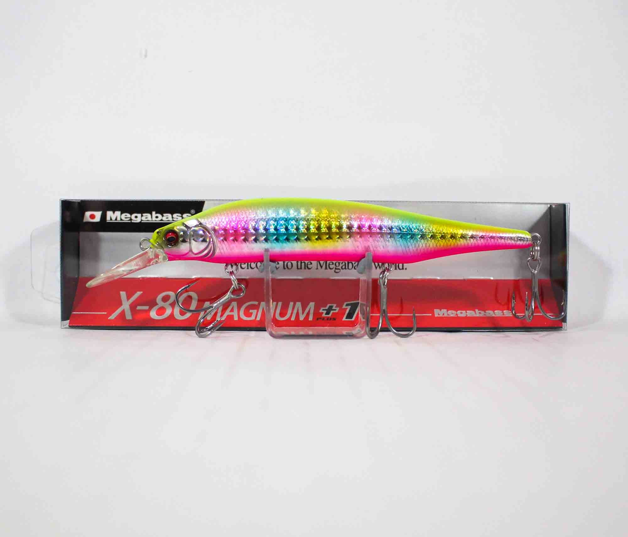 Megabass X-80 Magnum +1 Sinking Lure GG Chart Back Rainbow PB (2372)