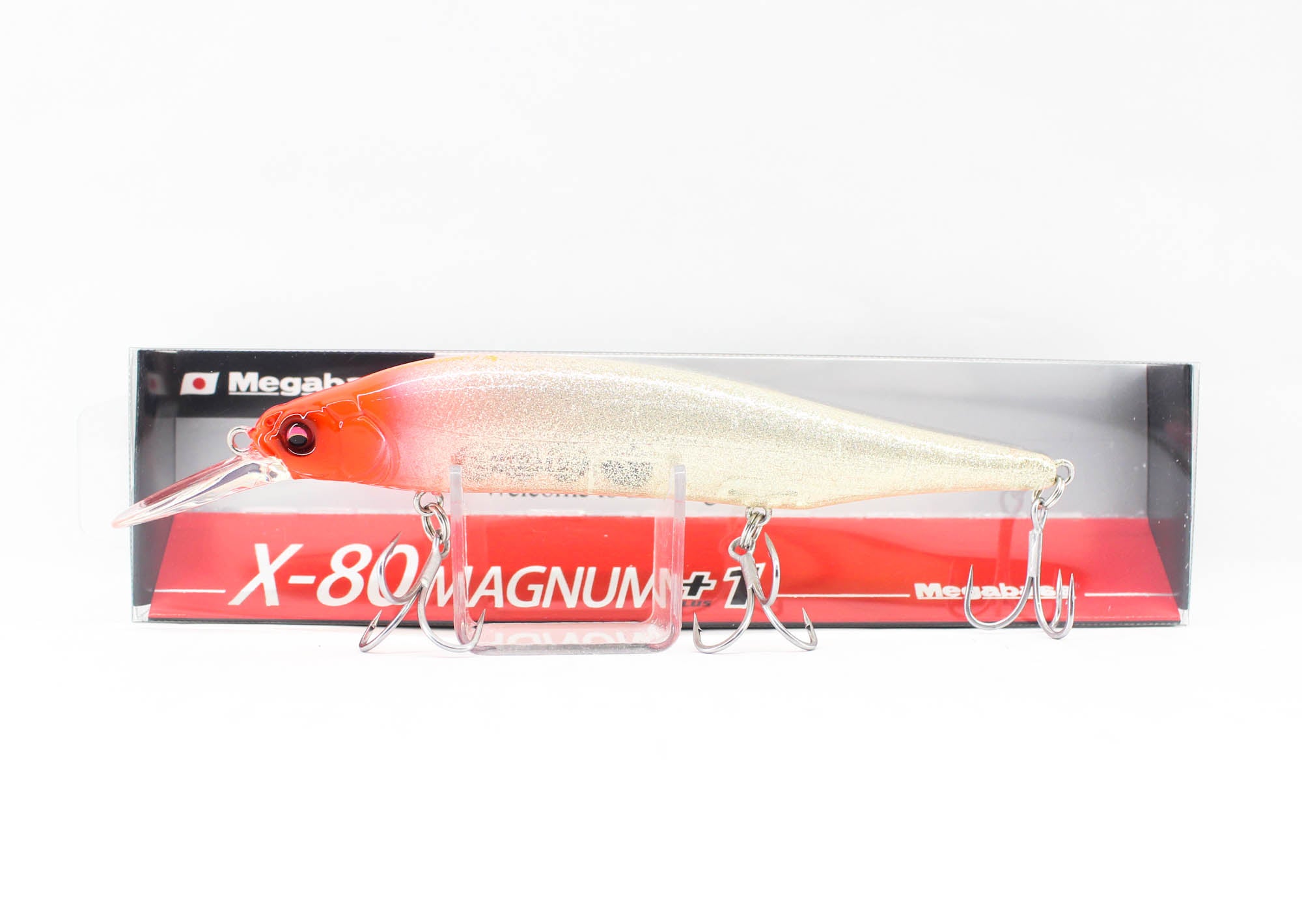 Megabass X-80 Magnum +1 Sinking Lure GLX Shiny Red Head (2396)
