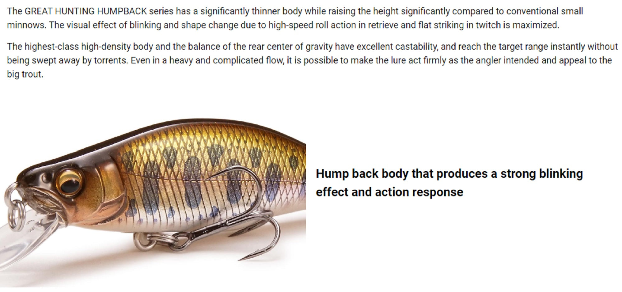 Megabass GH 46 Humpback FS Sinking Lure Takumi Yamame (4109)