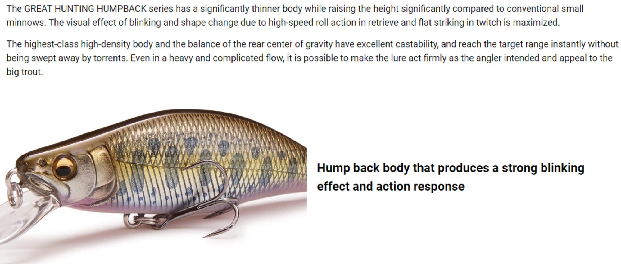 Megabass GH 51 Humpback FS Sinking Lure M Kinkuro (4376)