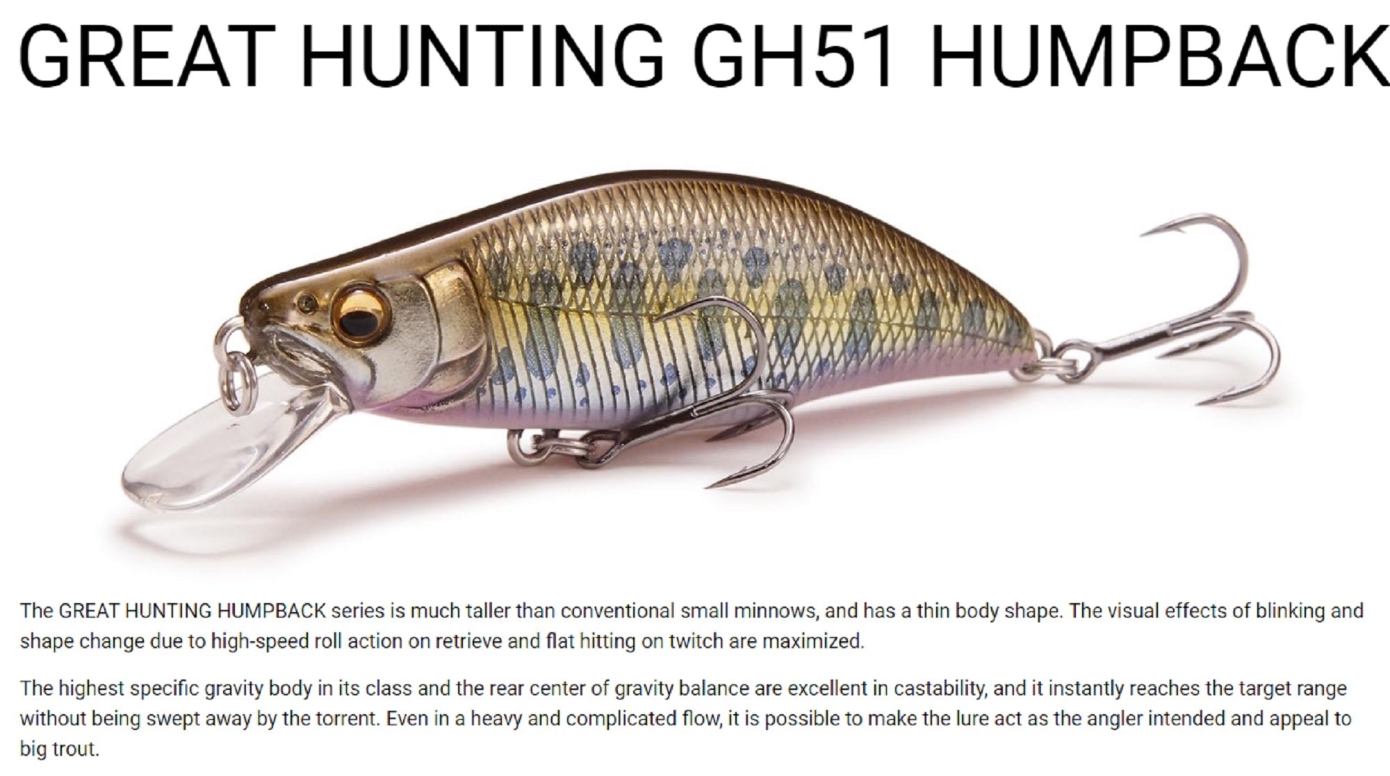 Megabass GH 51 Humpback FS Sinking Lure Parmark Mat Tiger (4451)