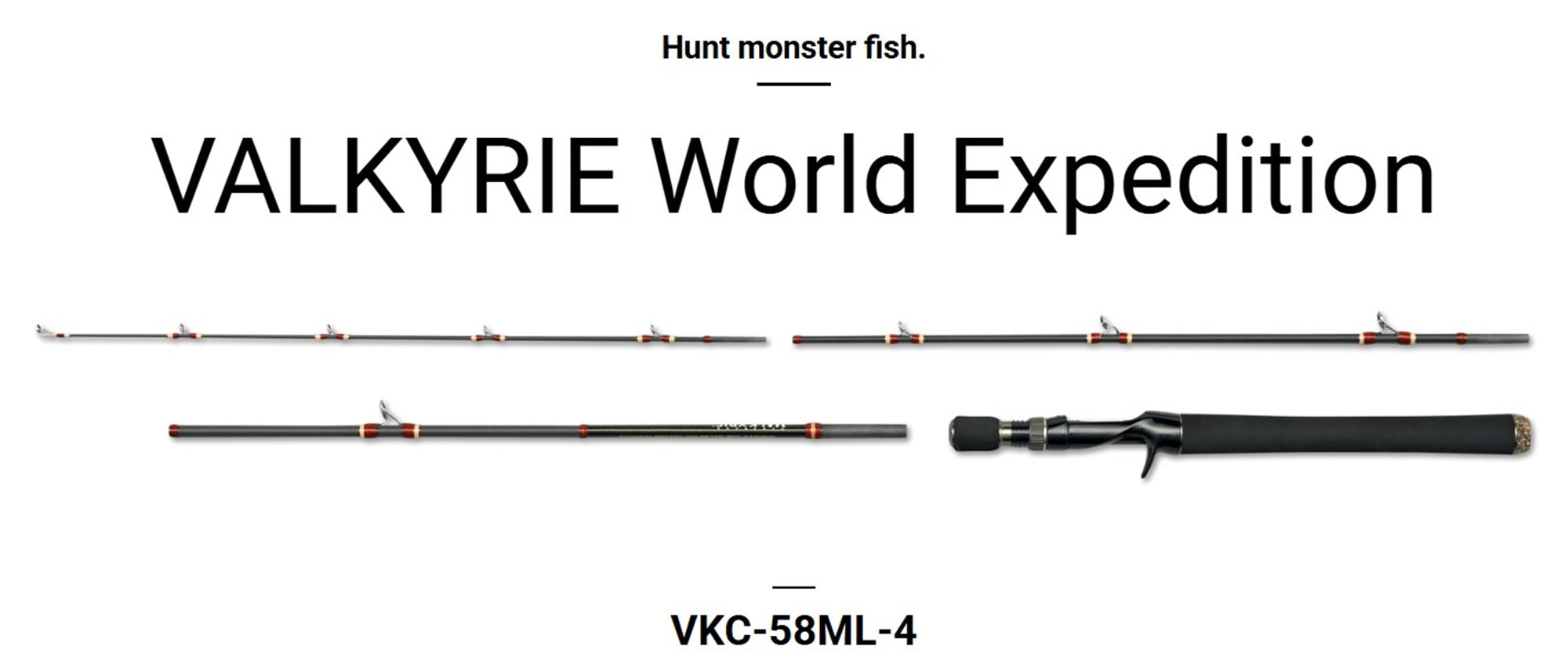 Sale Megabass Rod Baitcast Valkyrie World Expedition VKC-58ML-4 pc (6530)