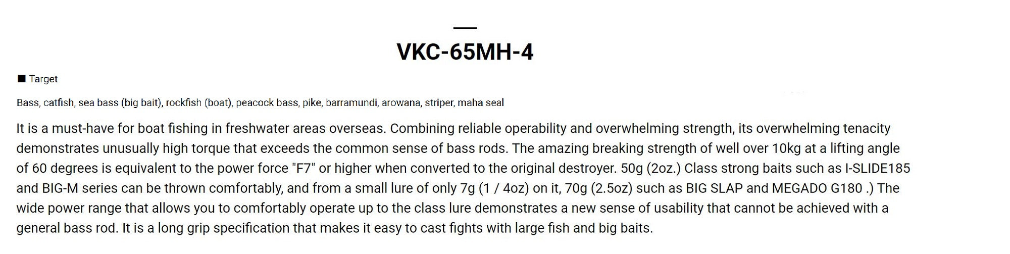 Sale Megabass Rod Baitcast Valkyrie World Expedition VKC-65MH-4 Piece (6554)
