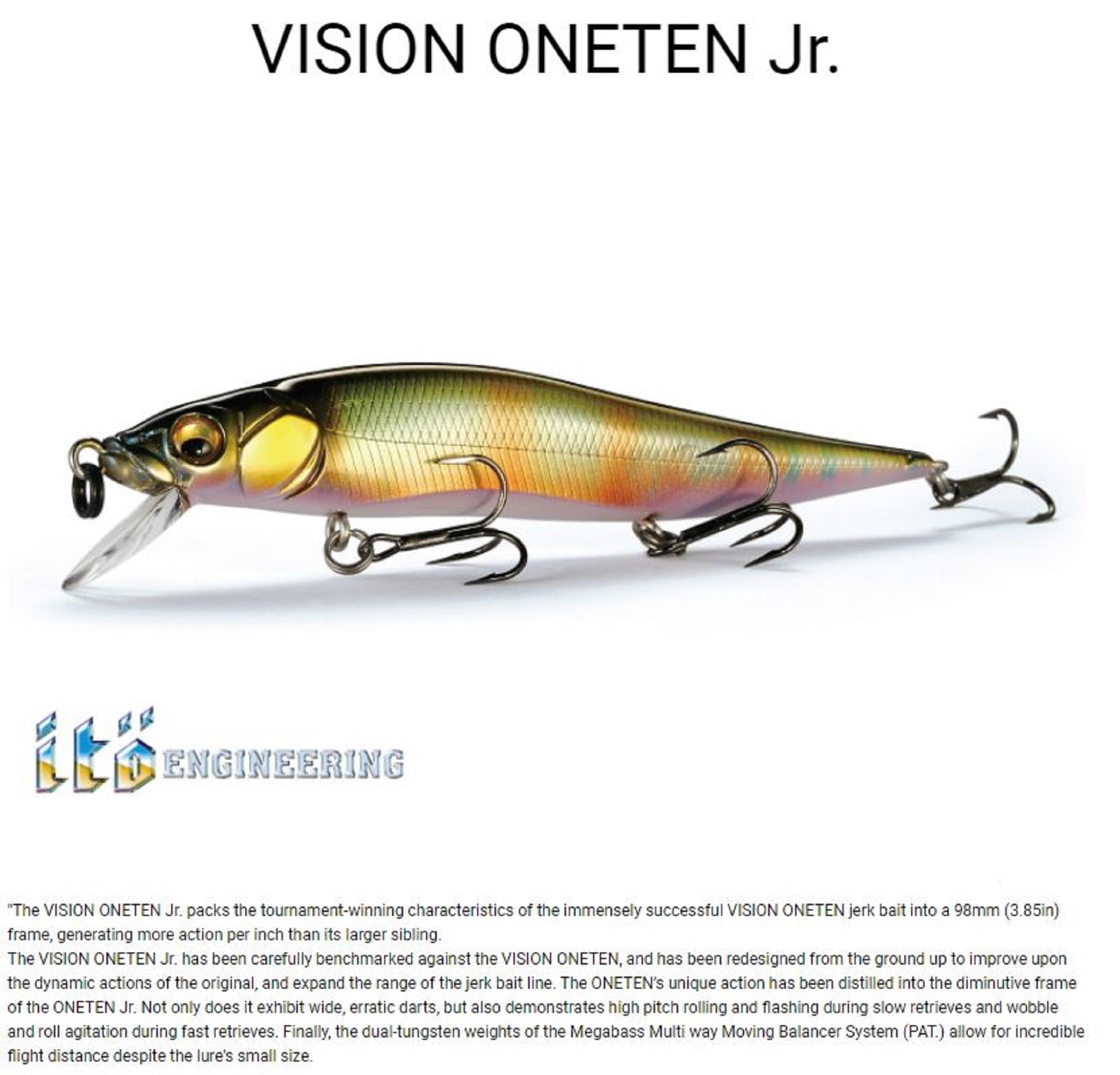 Megabass Vision 110 Oneten Jr Suspend Lure Wakasagi (8480)