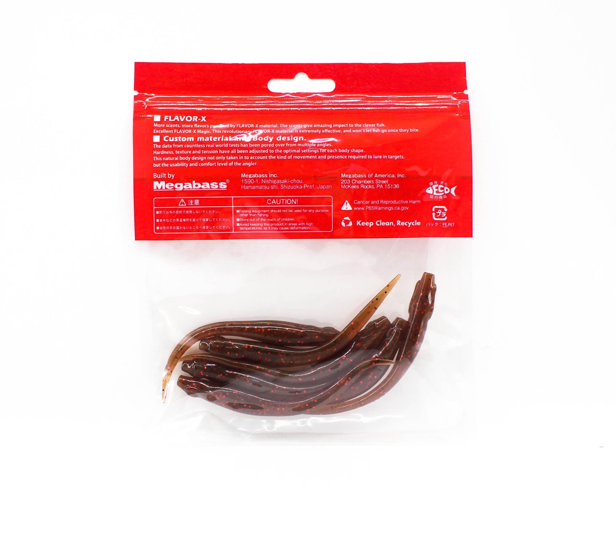 Megabass Soft Lure Hazedong 4 Inches Ebimiso Red Flake (0619)