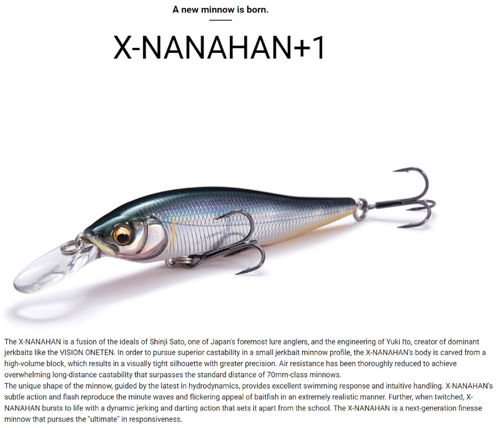 Megabass X-Nanahan +1 75 mm 1/4 oz Floating Lure LZ Satoshin Ayu (1395)