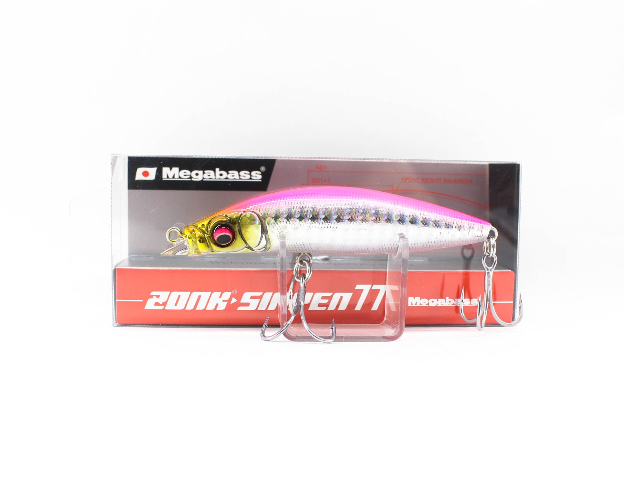 Megabass Zonk Sinpen 77 Sinking Lure GG Pink Back Bait (3122)