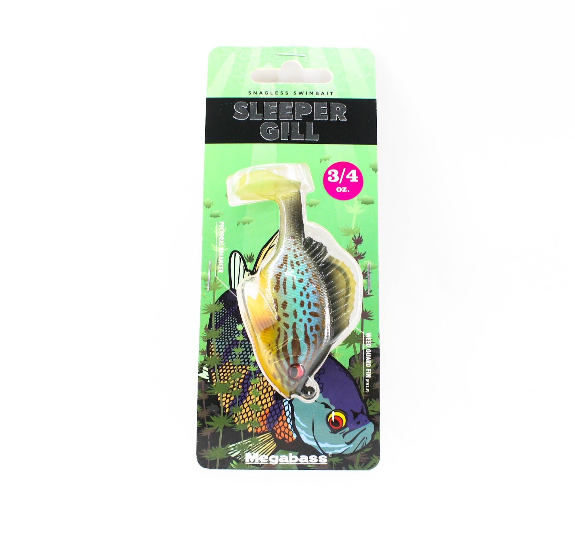 Megabass Soft Lure Sleeper Gill 3.2 Inch 3/4 oz Pumpkin Seed (8806)